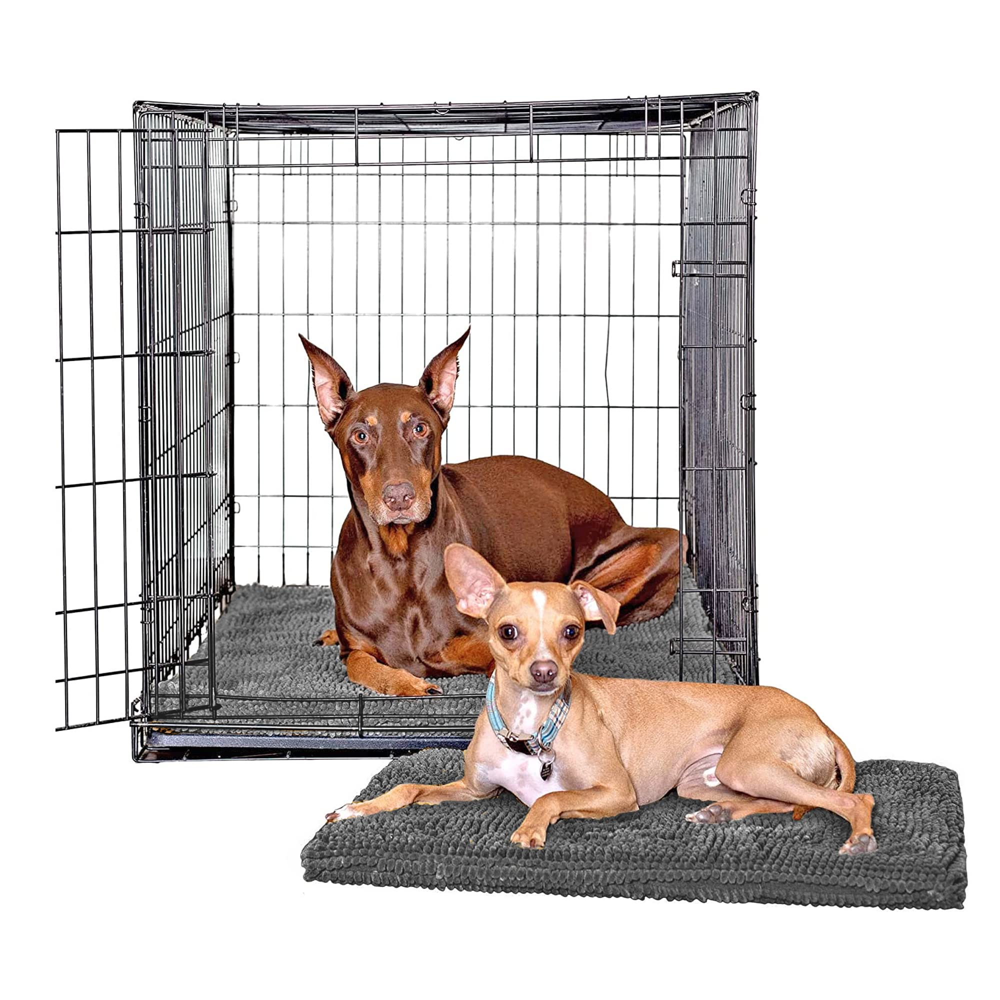 Soggy Doggy Crate Mate Dog Bed, Microfiber Chenille Dog Mats, Comfy Dog Mats for Sleeping & Drying, Ultra-Absorbent Dog Beds & F