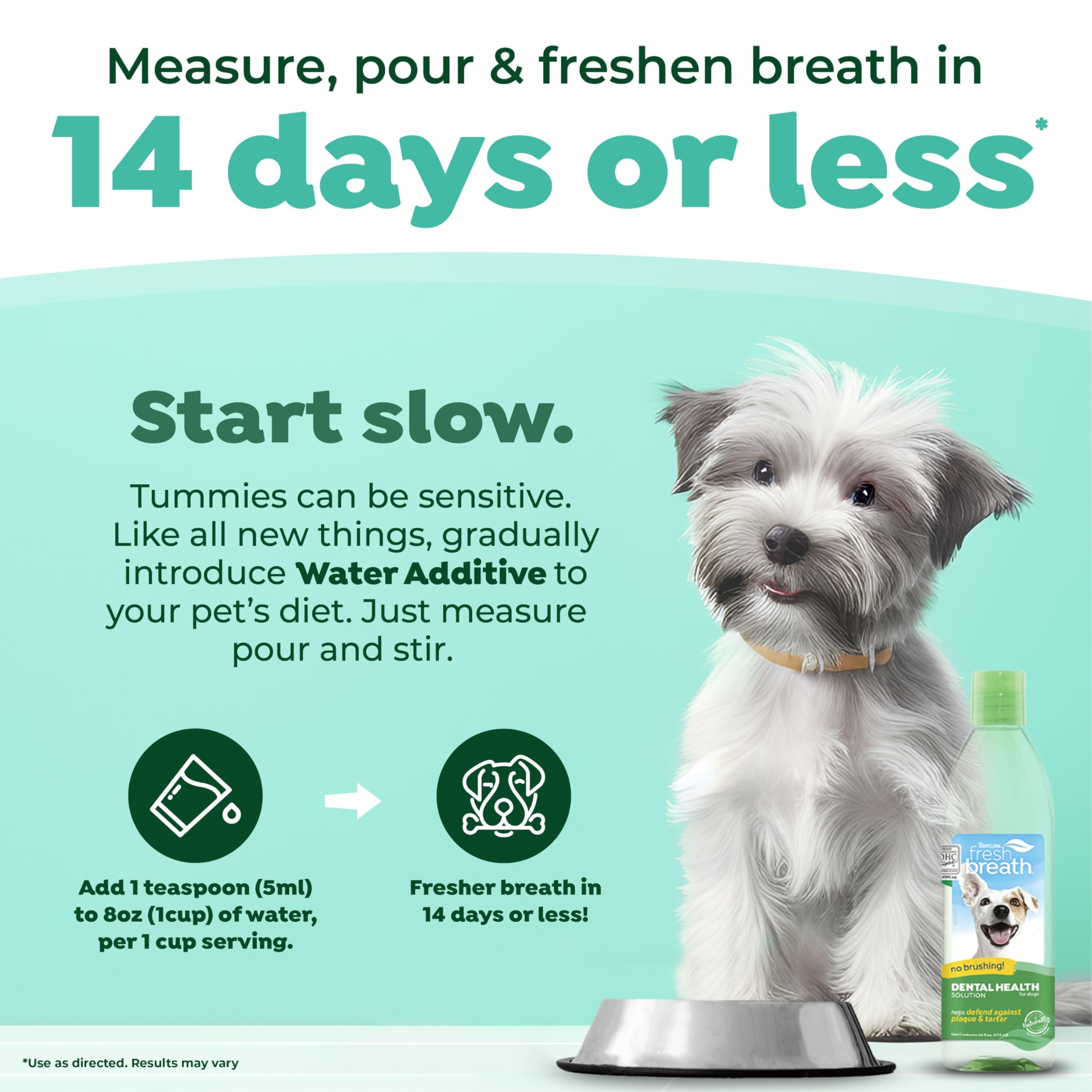 TropiClean Fresh Breath Water Additive for Dogs | Dog Breath Freshener & Teeth Cleaning Solution | No Toothpaste or Toothbrush R