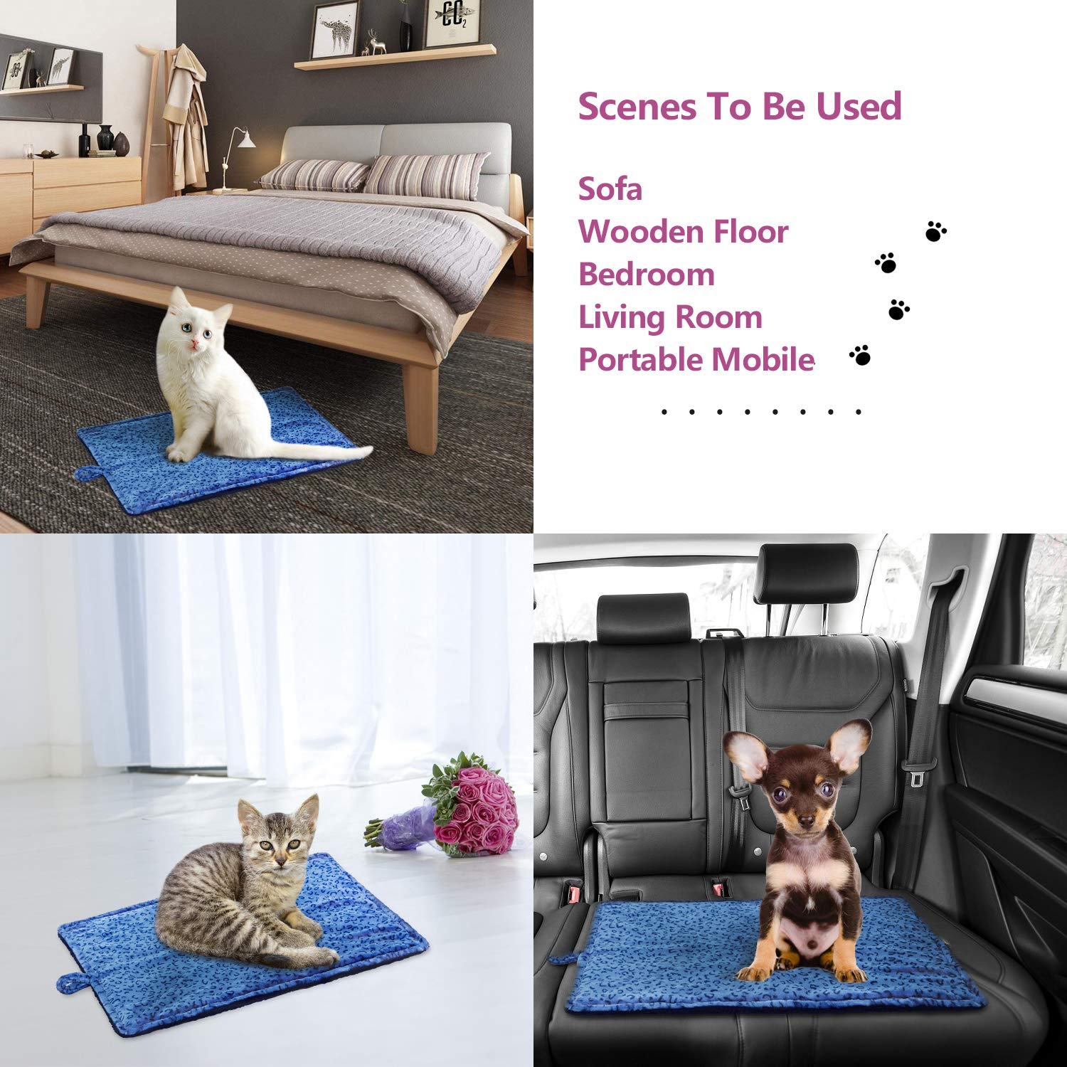 Marunda Self Warming Cat Pad, Super Soft Dog Bed, Self Heating Cat Mat