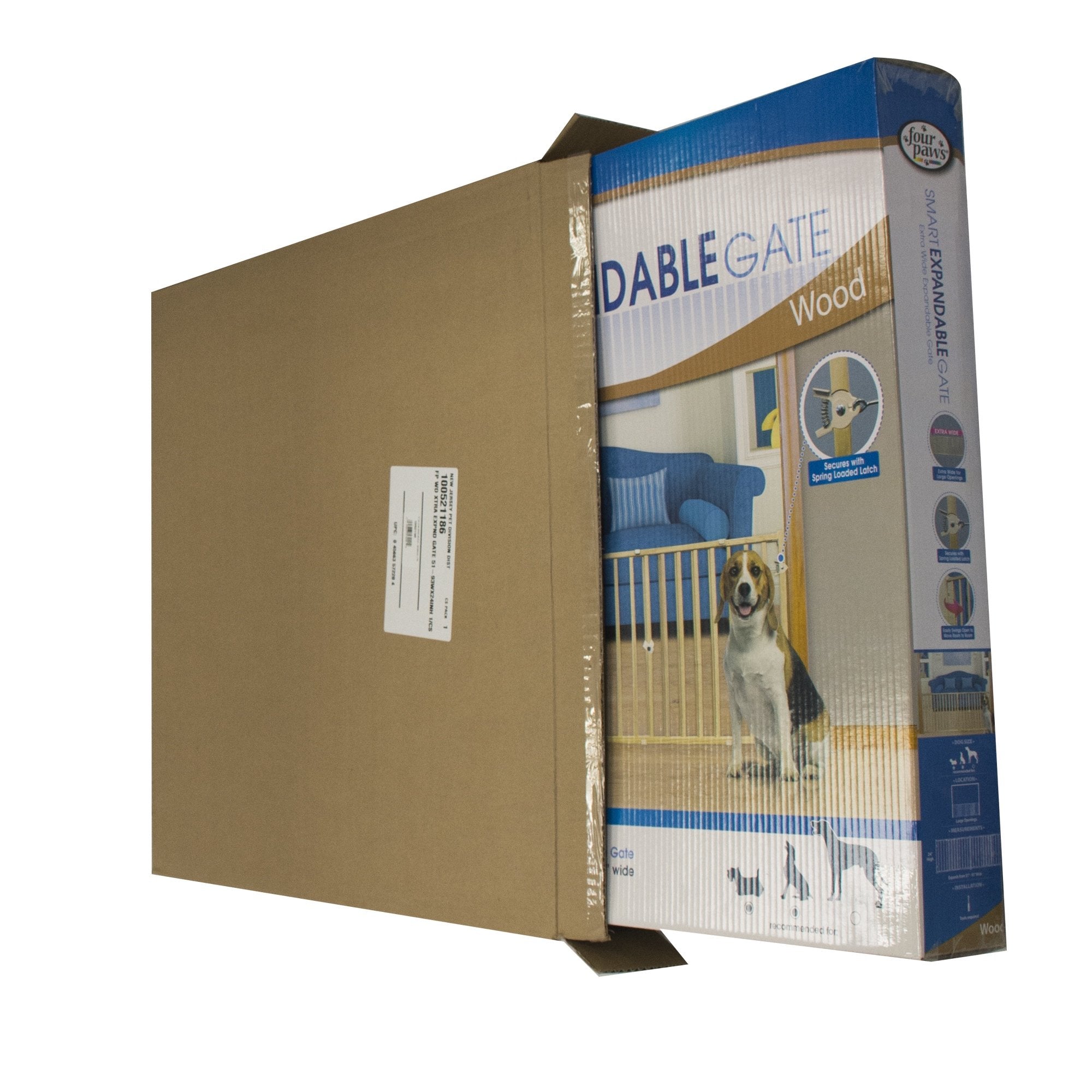 Four Paws Smart Expandable Extra Wide Wood Gate
