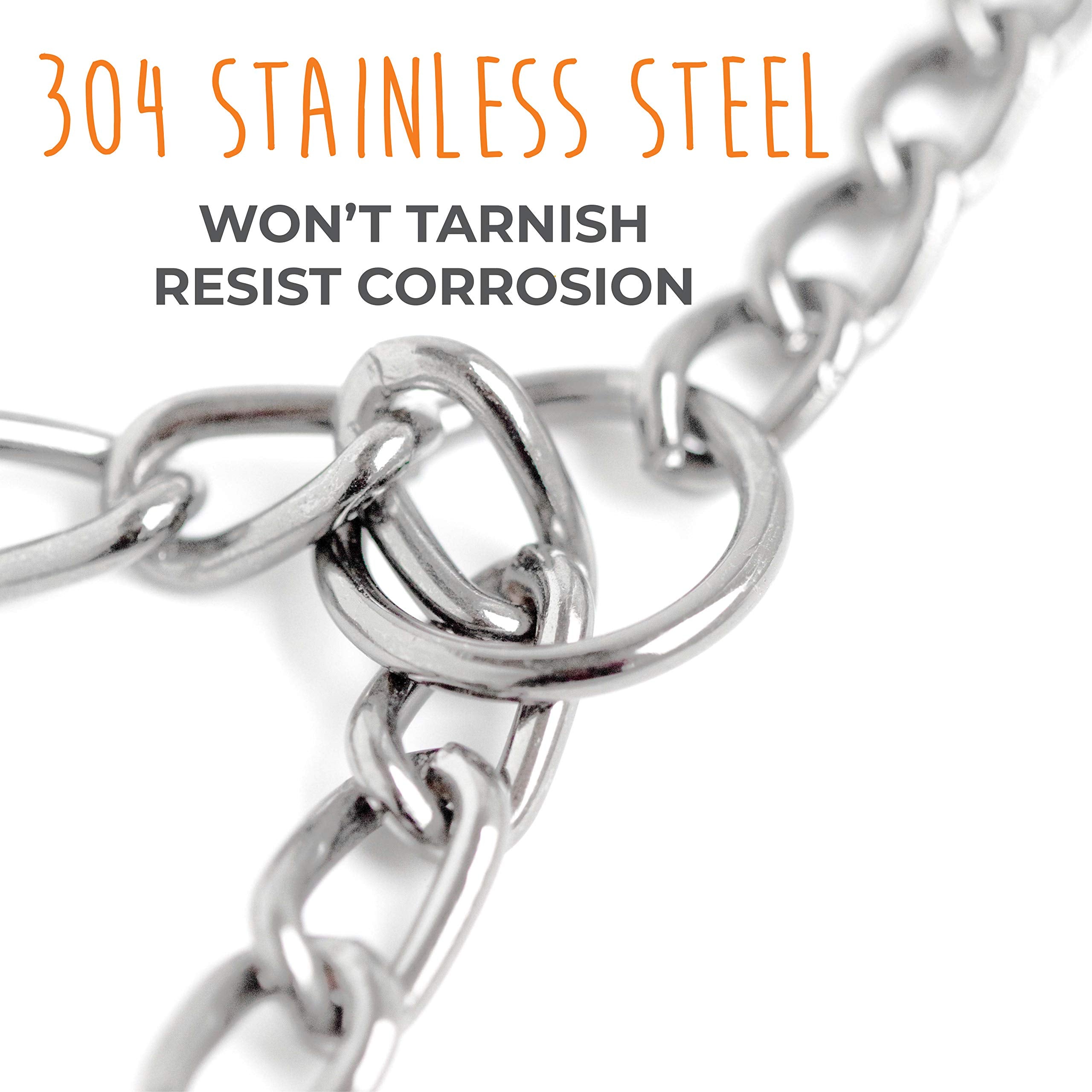 Mighty Paw Slip Collar - Stainless Steel - Weather Resistant - Tarnish Proof - Durable Chain Dog Choke Collars - No Pull Dogs Training - Strong And Premium - Metal Chain (30')
