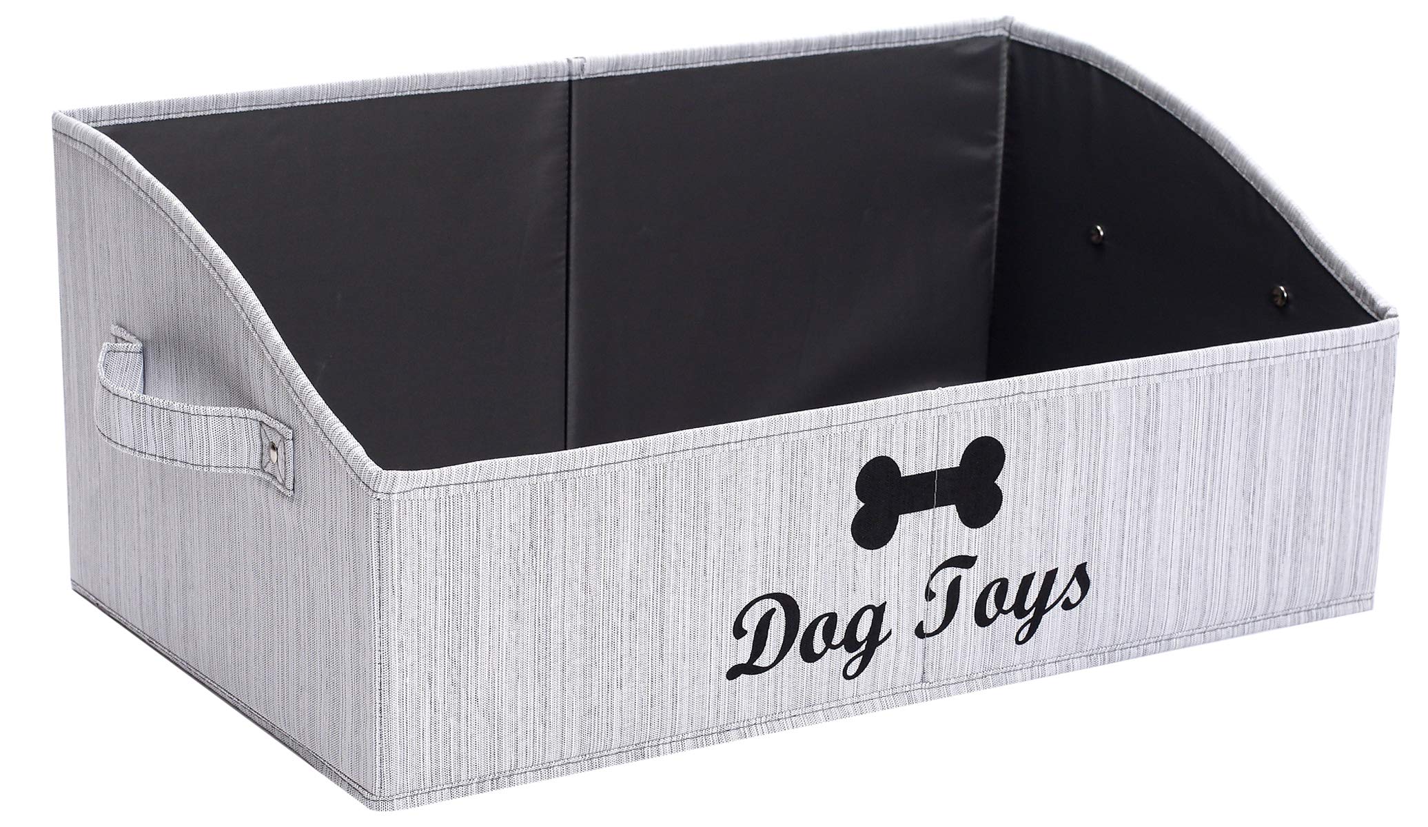 Morezi Dog Toy Basket - Organize Pet Toys, Blankets, Leashes, Chews in Living Room, Playroom, Closet, Shelf - Grey