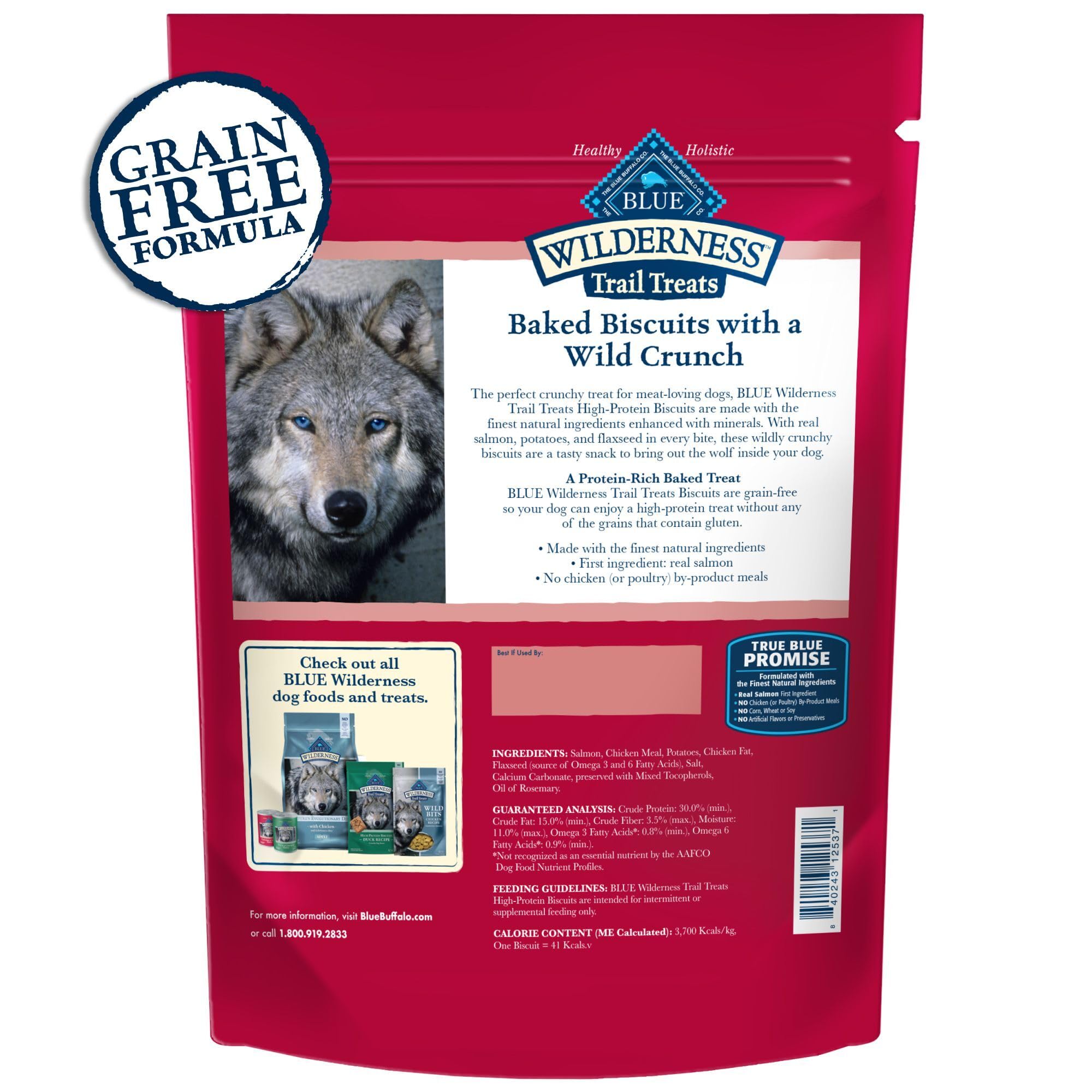 Blue Buffalo Wilderness Trail Treats Crunchy Dog Biscuits, Grain-Free and High-Protein Dog Treats Made with Natural Ingredients,