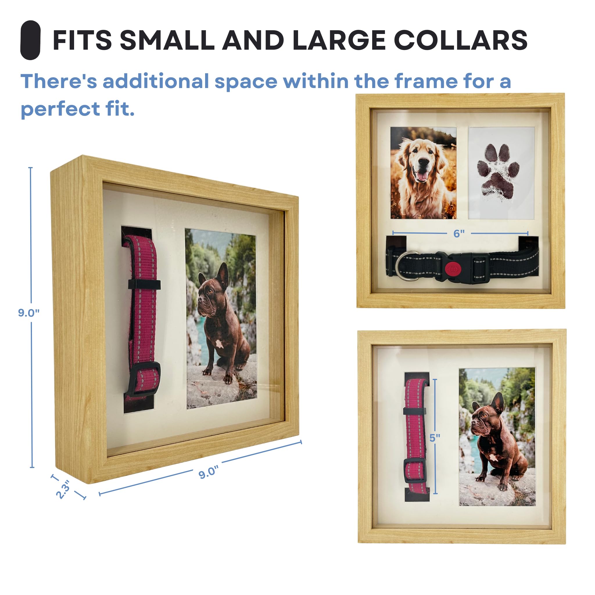 Otterpets Memorial Picture Frame For Pets - Paw Print Kit - Remembrance For Dogs & Cats - Shadow Box With Collar - Keepsake Trib