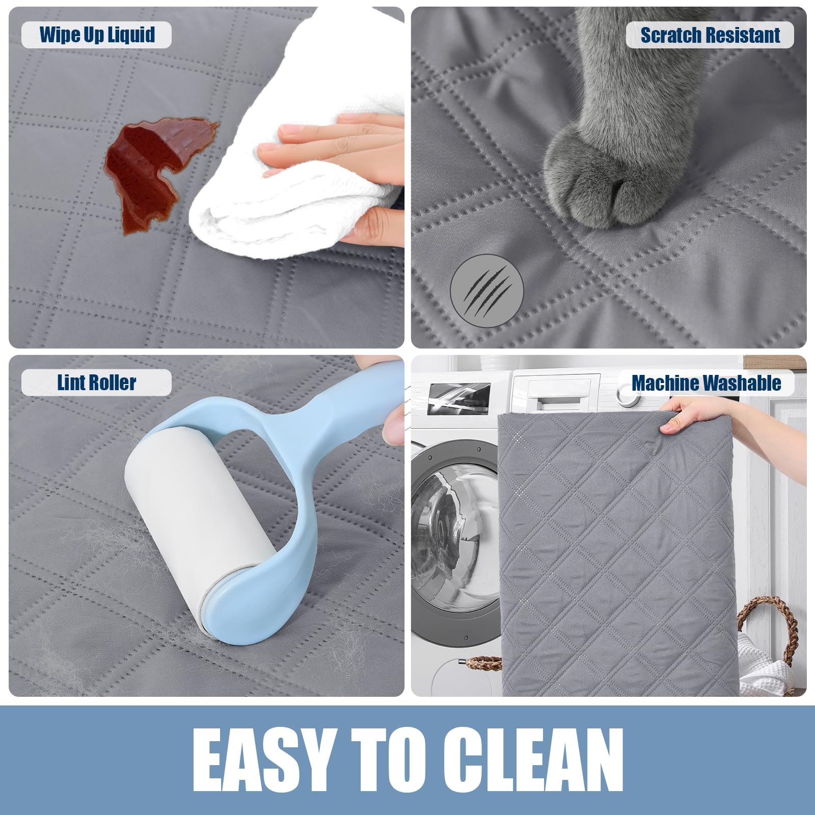 Smiry Waterproof Dog Blanket, Reversible Microfiber Pet Cover, 30"x70", Grey/Dark Grey, Washable Furniture Protector for Dogs and Cats