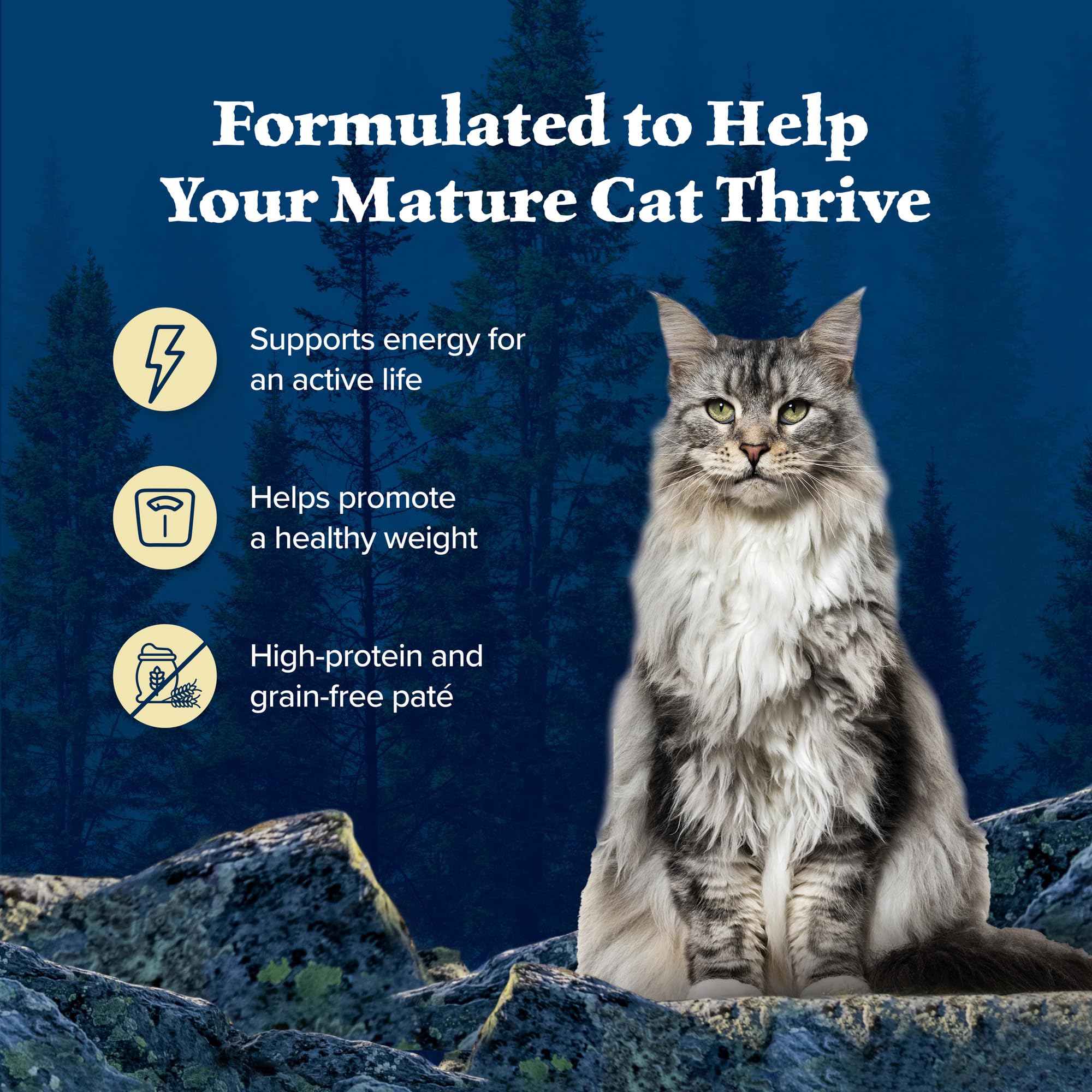 Blue Buffalo Wilderness High-Protein Grain-Free Wet Food For Adult Cats 7+, Chicken Recipe, 5.5-oz., 24-count