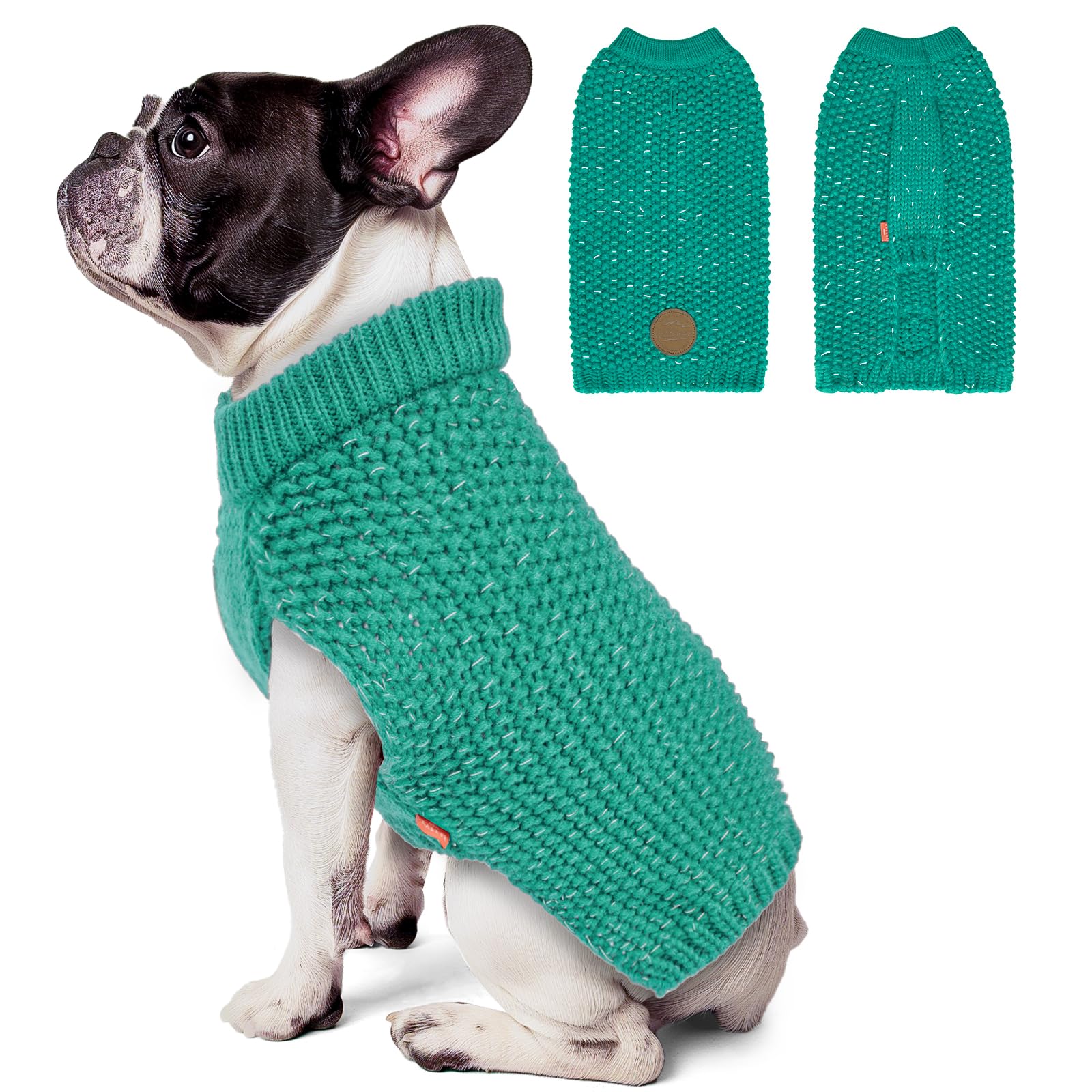 Kyeese Dog Sweater Christmas Warm Dog Sweater Medium Size Dog Stretchy Dog Clothes Medium Dog Sweater With Reflective Yarn Pullo