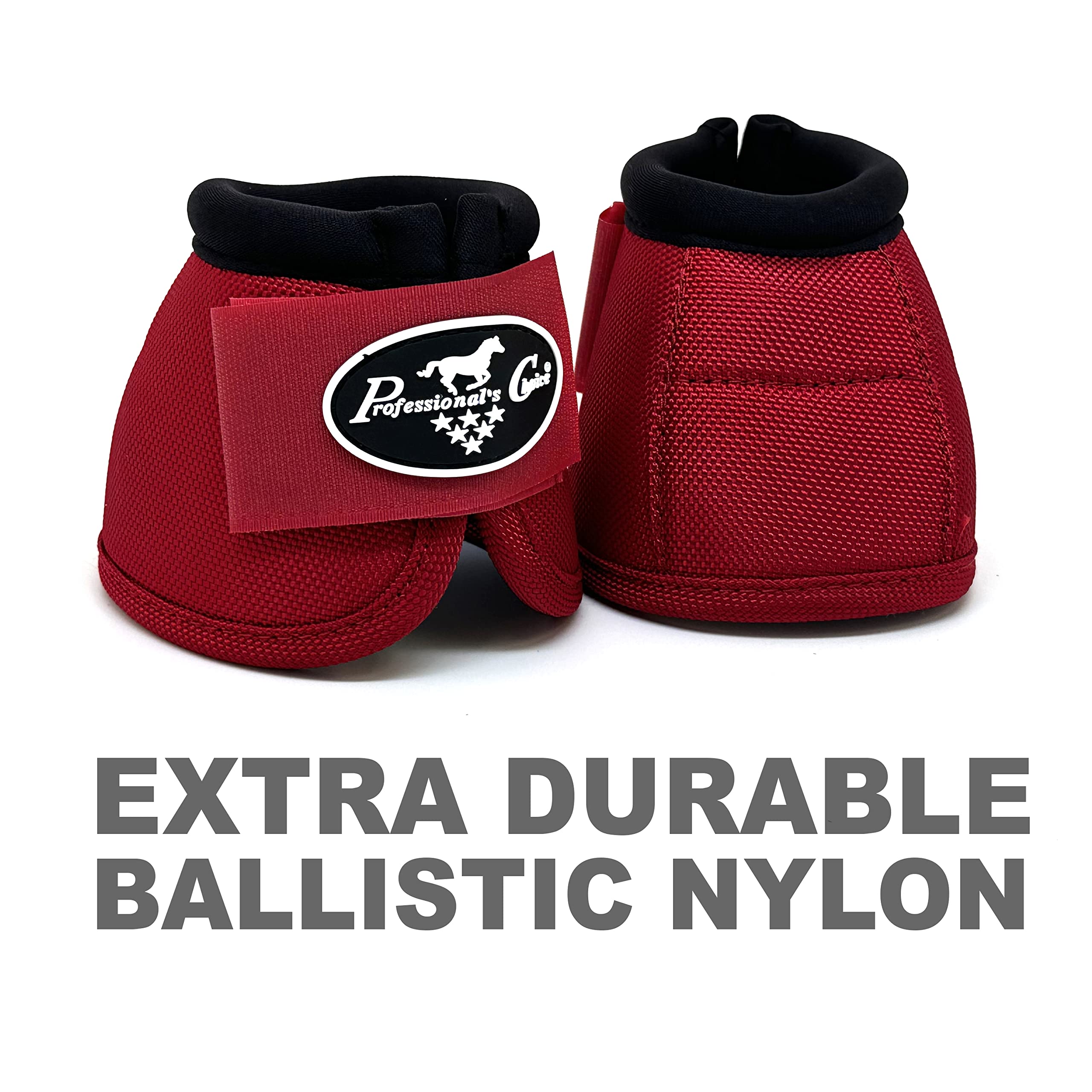 Professionals Choice Equine Ballistic Hoof Overreach Bell Boot, Pair (X-Large, Crimson Red)