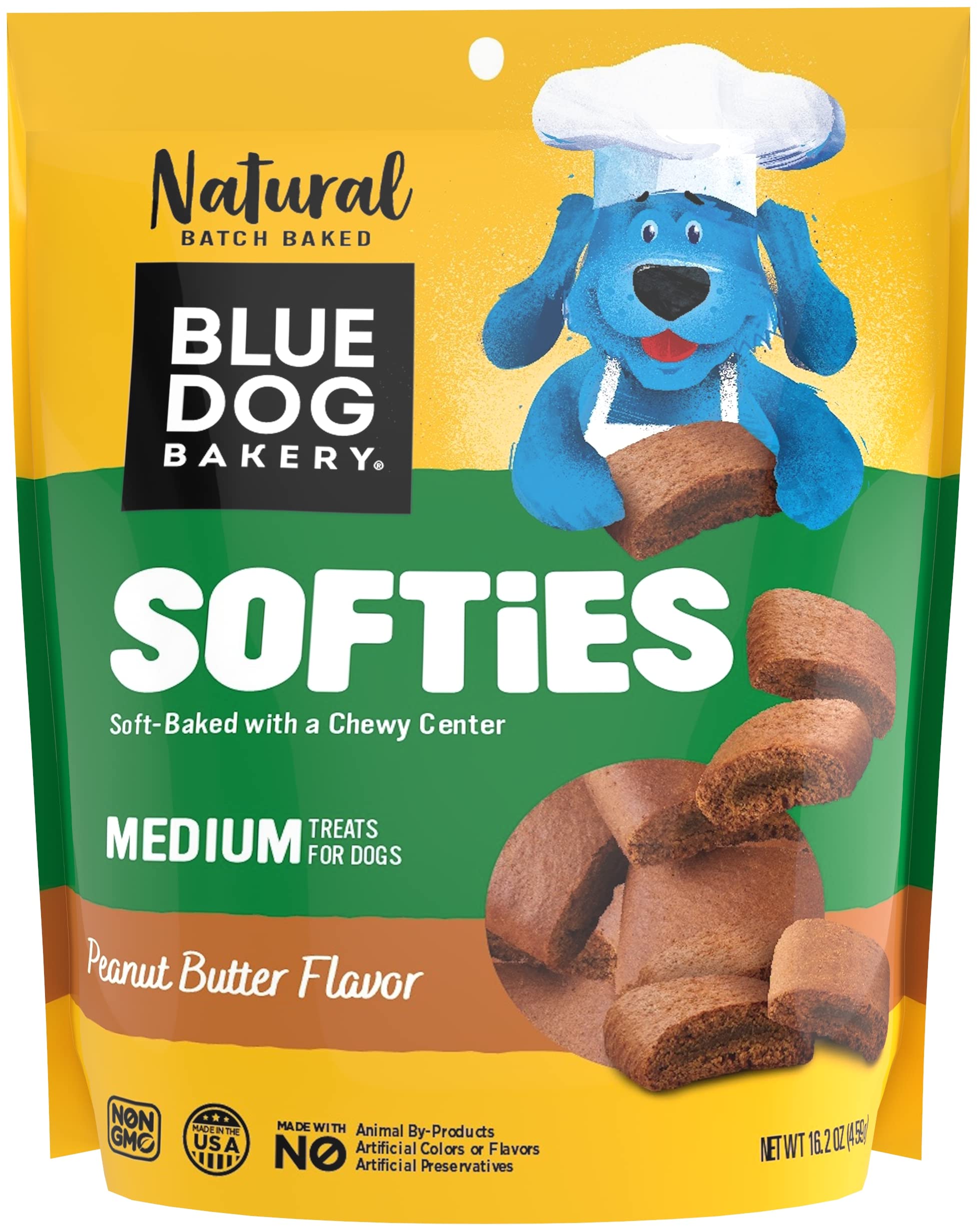 Blue Dog Bakery Natural Dog Treats, Softies, Peanut Butter Flavor, 16.2oz Bag, 6 Bags