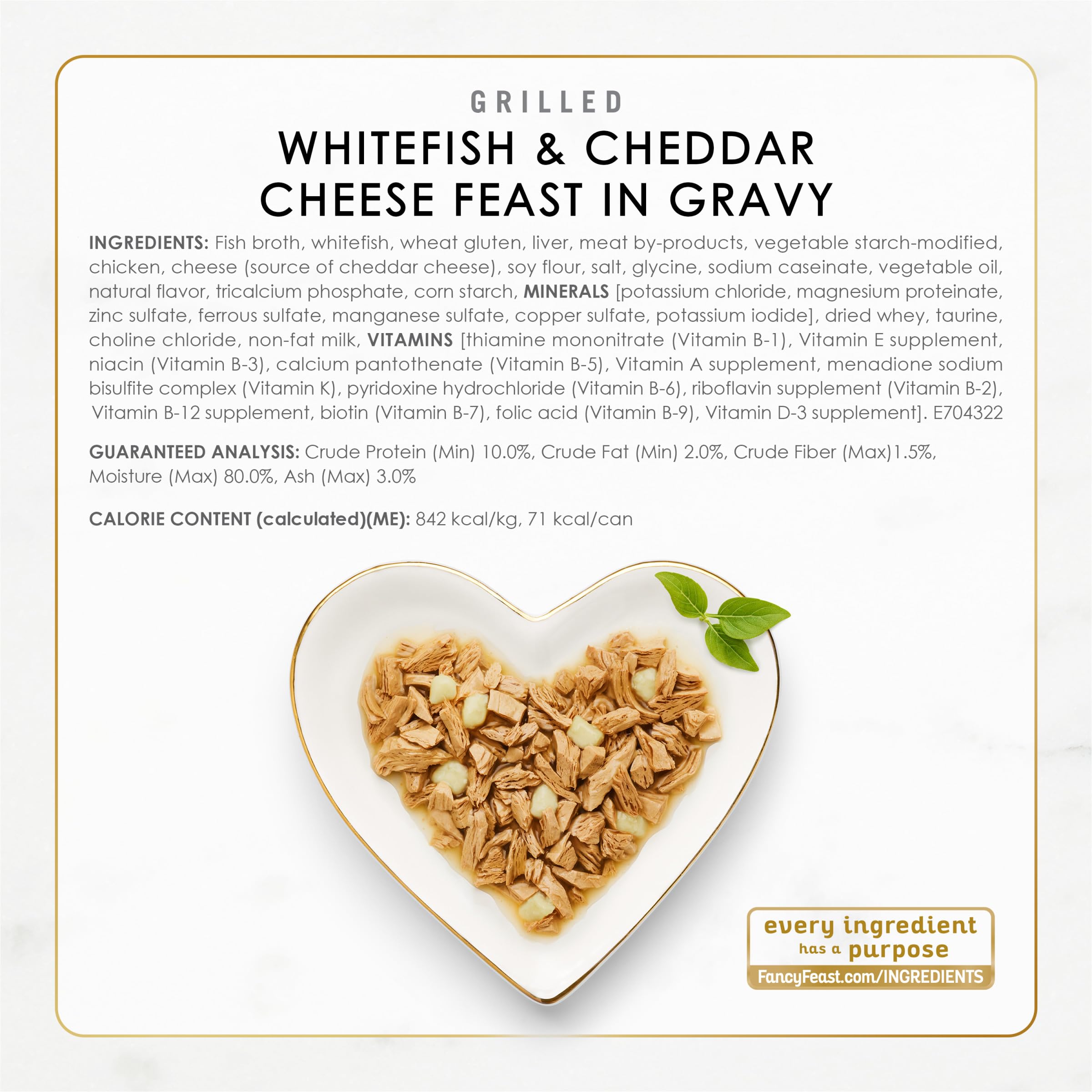 Purina Fancy Feast Delights with Cheddar Grilled Chicken, Turkey or Whitefish and Cheddar Cheese Feast in Gravy Wet Cat Food Var
