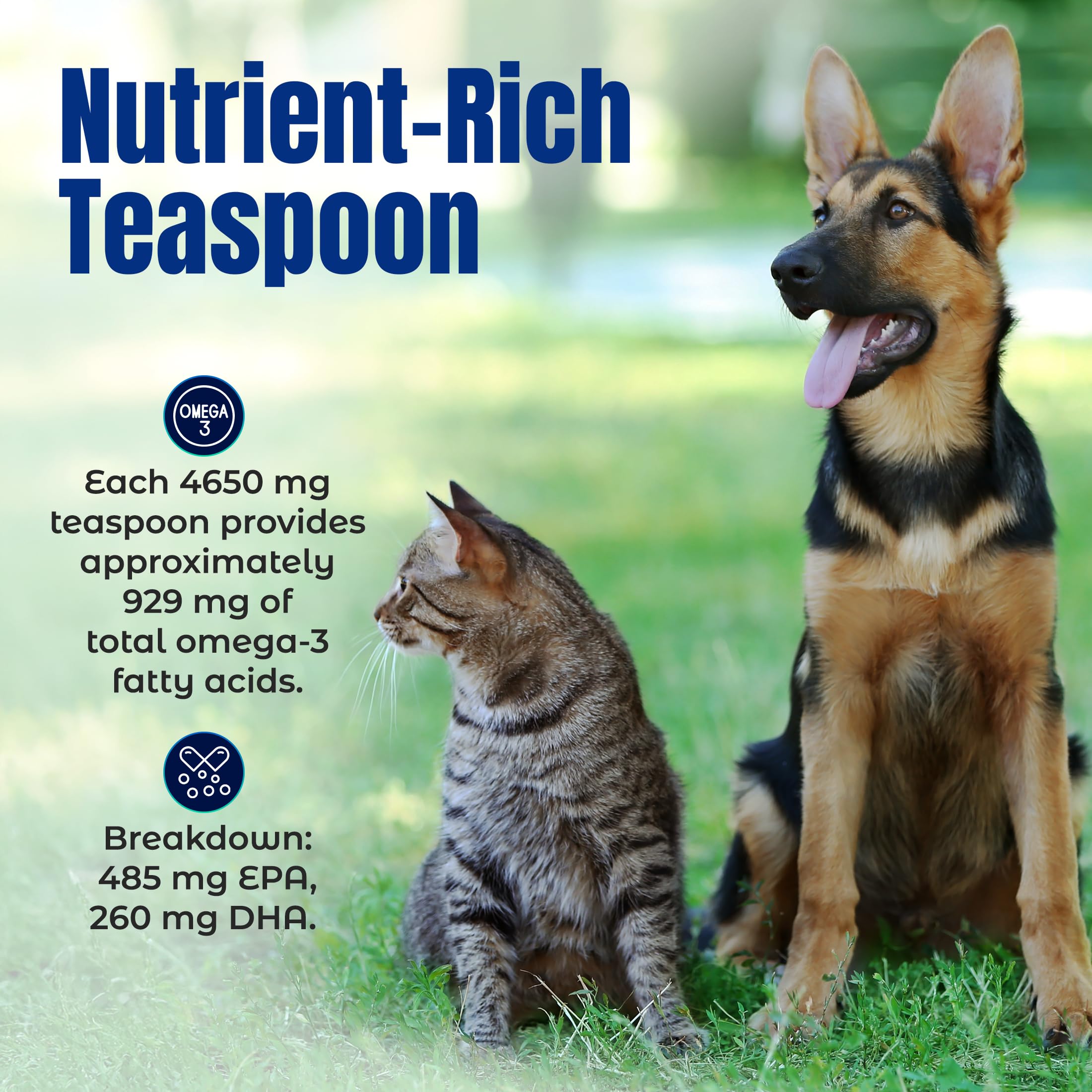 Life Line Pet Nutrition Wild Alaskan Fish Oil Omega-3 Supplement for Skin & Coat Supports Brain, Eye & Heart Health in Dogs & Ca