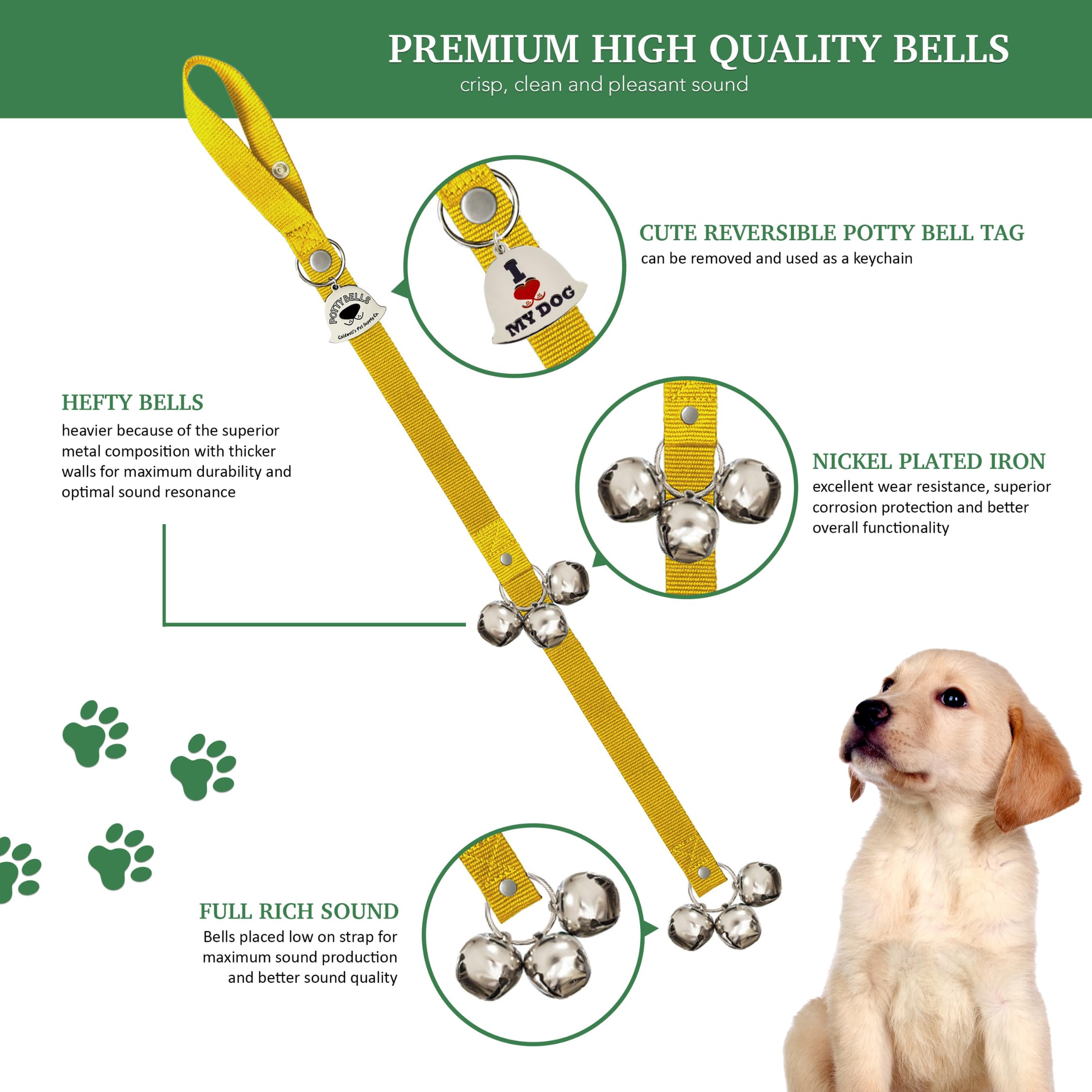Caldwell'S Dog Potty Bell For Dogs To Ring To Go Outside - The Original Dog Door Bell For Potty Training - Premium Quality Dog Training Tools & New Puppy Essentials