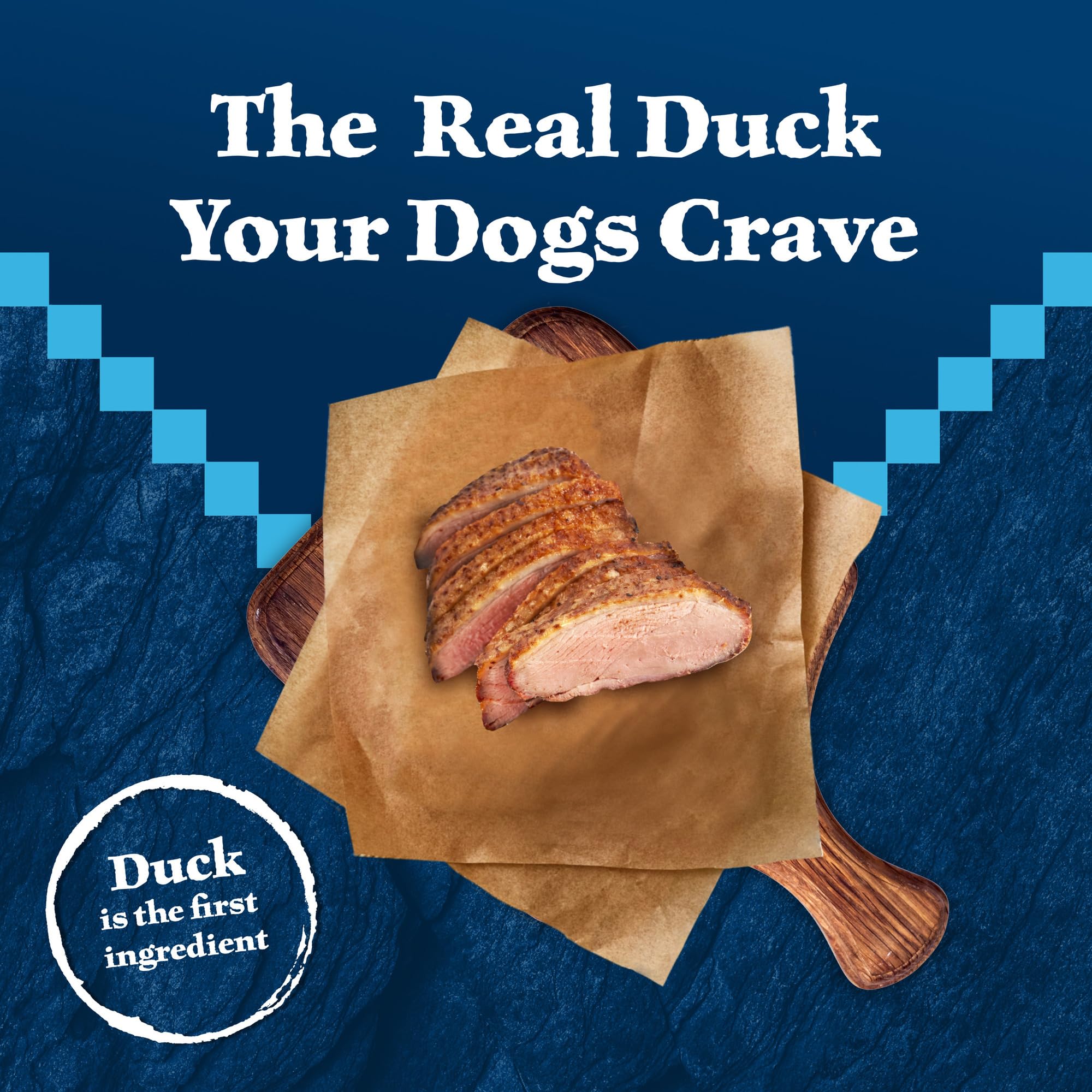 Blue Buffalo Wilderness Natural High-Protein Dry Food for Adult Dogs, with Wholesome Grains, Duck, 13-lb bag.