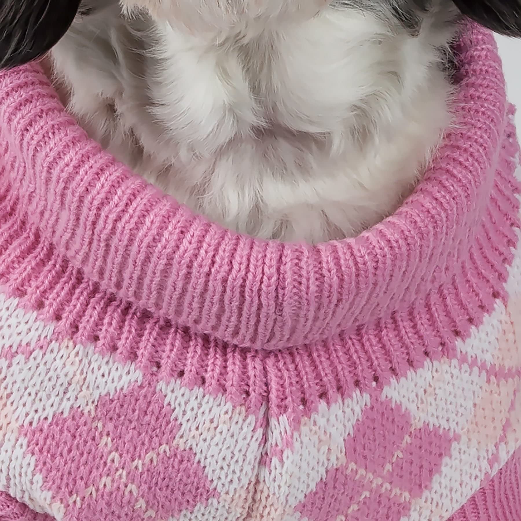 Pet Life  Argyle Style Weaved Pet Sweater - Designer Heavy Cable Knitted Dog Sweater with Turtle Neck - Winter Dog Clothes Desig