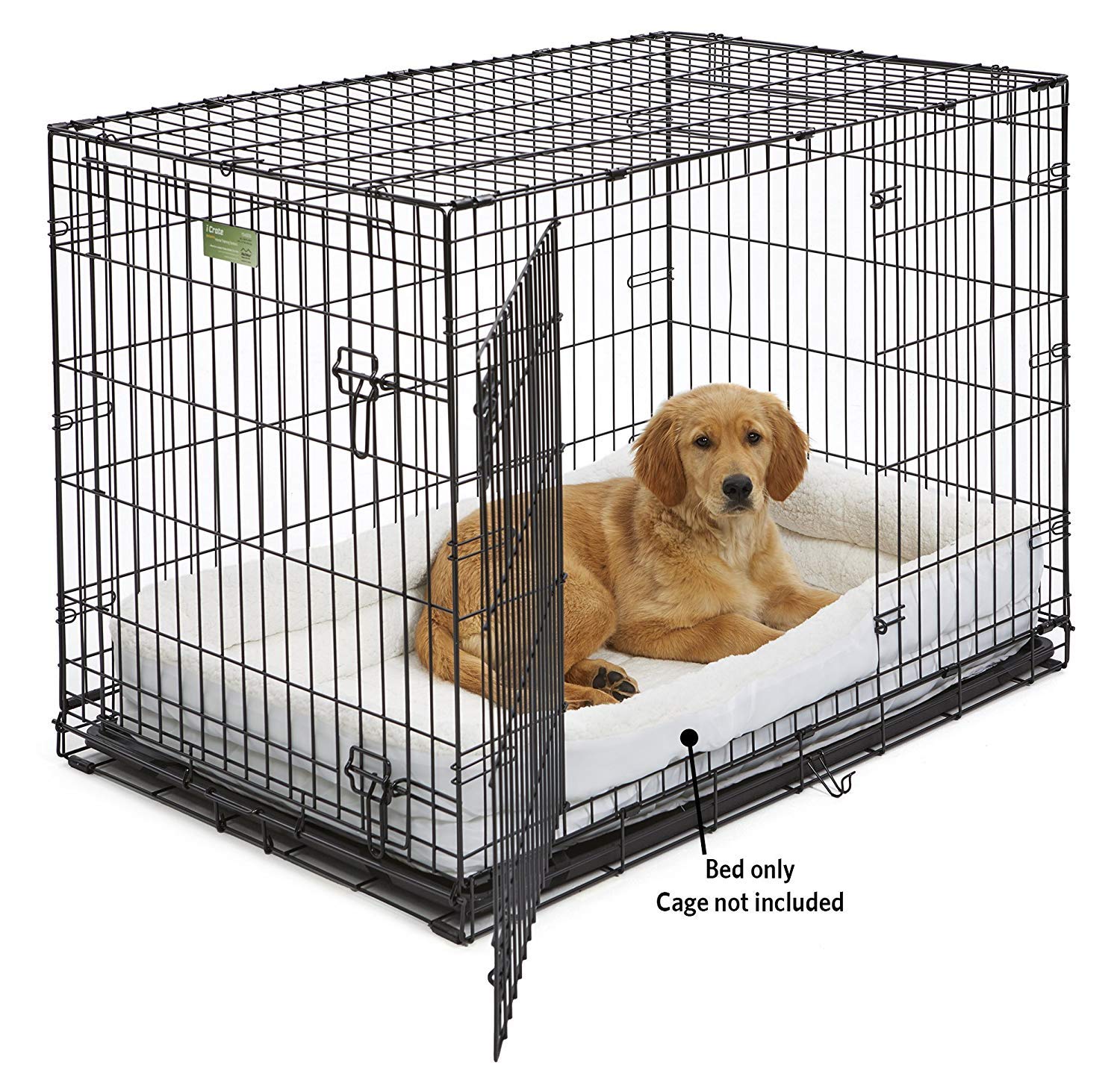 Midwest Homes For Pets Double Bolster Bed, 42'', , White Fleece (40342-Fs)