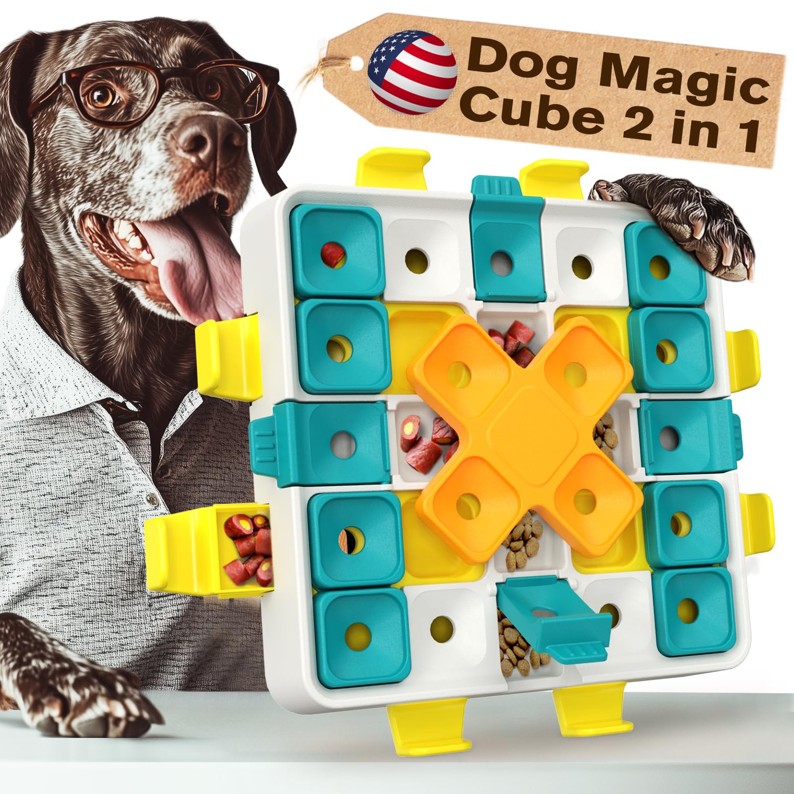 KADTC Puzzle Toys Level 2 in 1 Advance Educational For Smart Small/Medium/Large Dogs Intelligence Learning Toy Keep Busy Puppy B