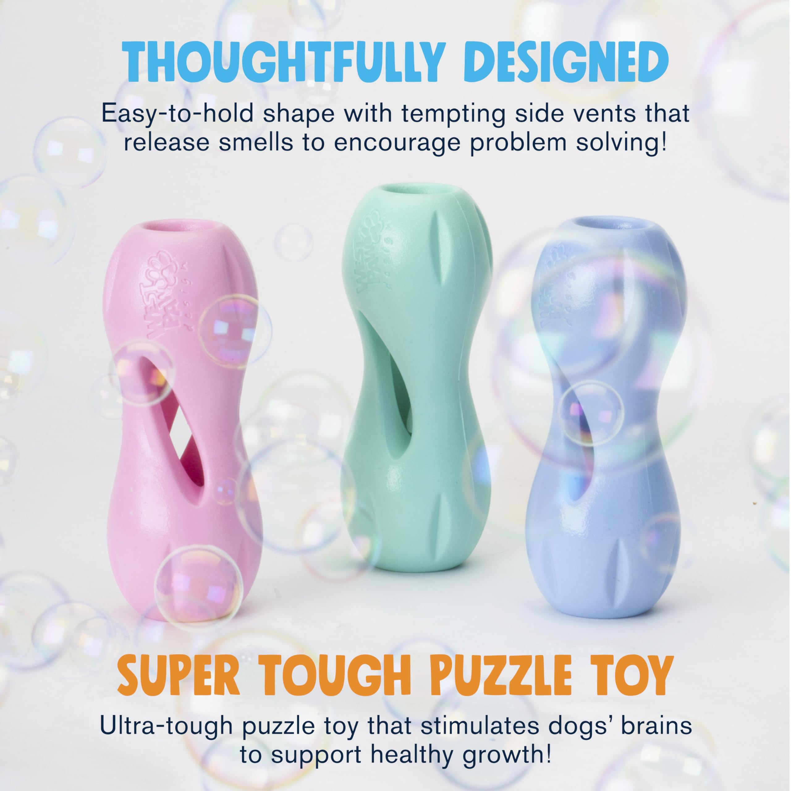 WEST PAW Zogoflex Qwizl Dog Puzzle Treat Toy - Interactive Chewing for Dogs - Dispenses Pet Treats - Brightly-Colored Dog Enrich