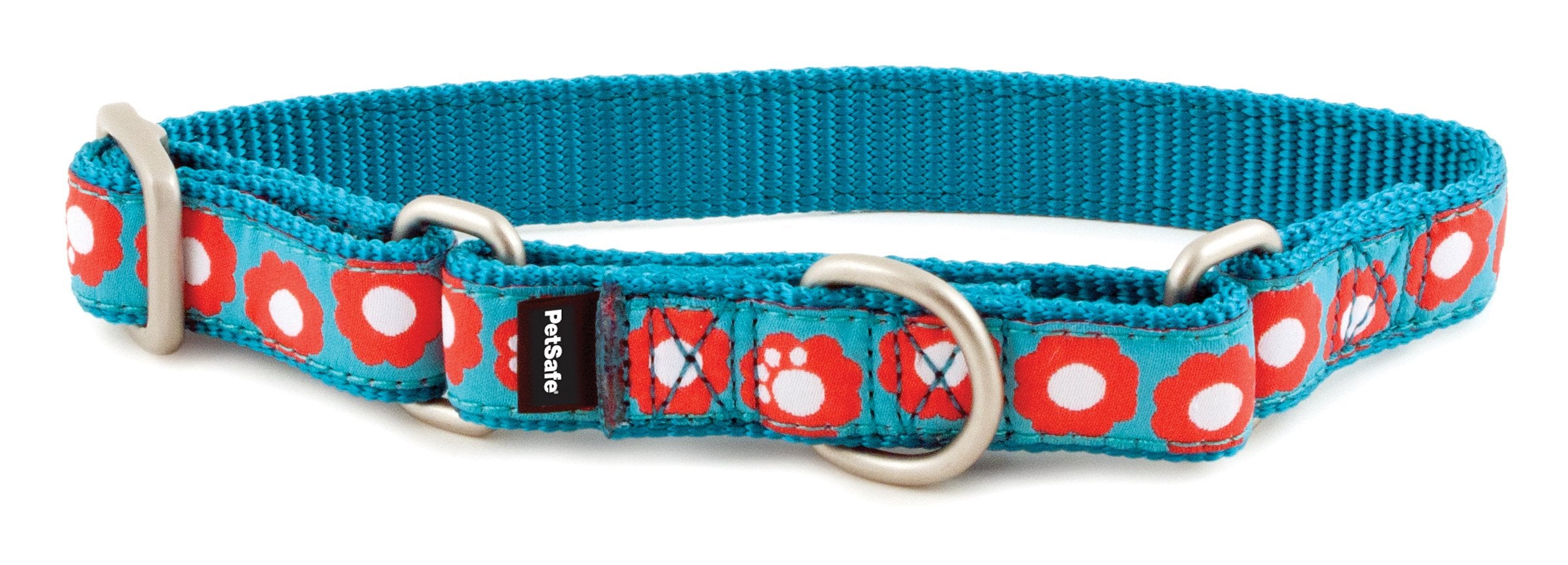 PetSafe Fido Finery Martingale-Style Dog Collar, 1-Inch, Large, Teal My Heart