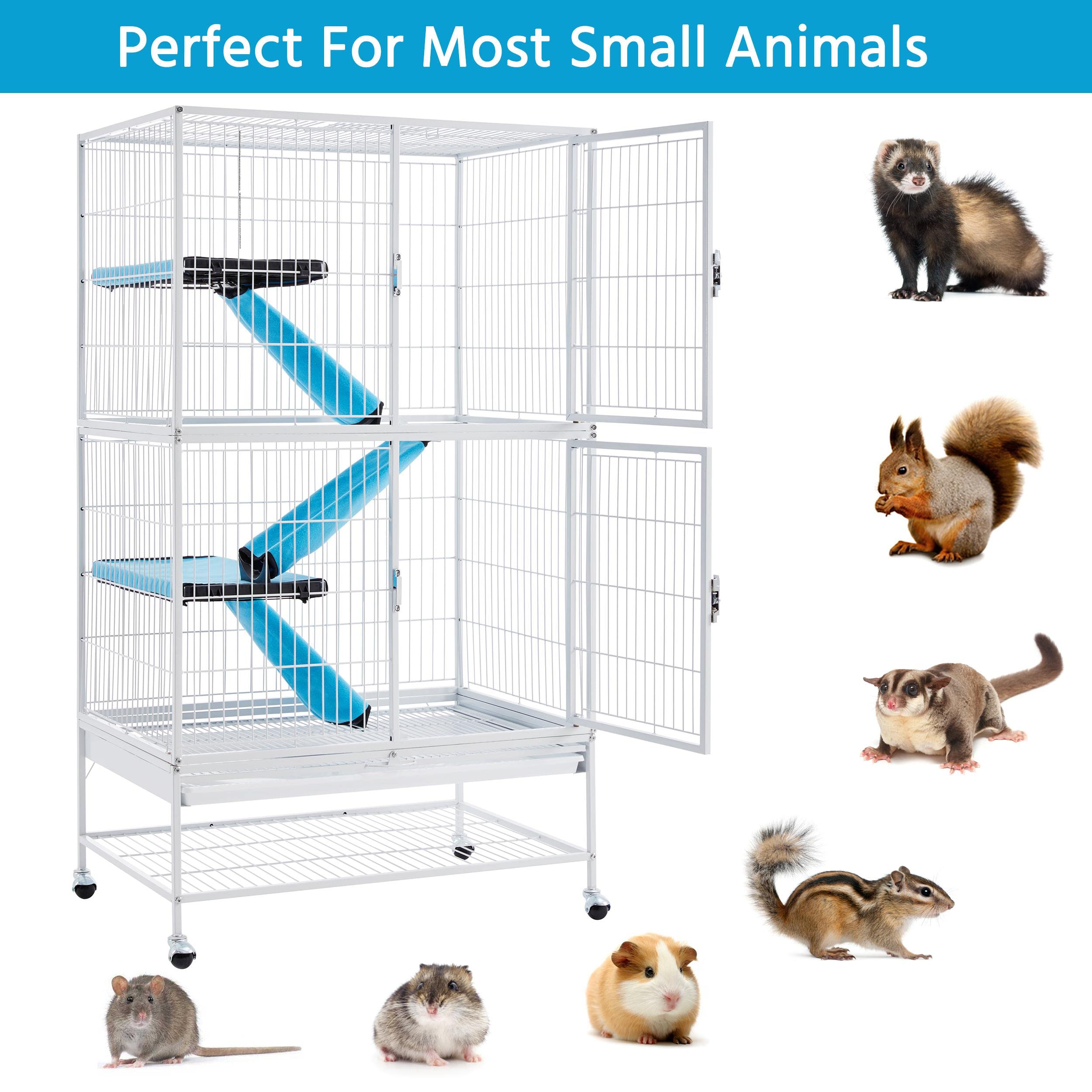 Yaheetech 2-Story Ferret Cage for Small Animals, Metal, White, 31"L x 20"W x 54"H, Model 611117, Includes 2 Removable