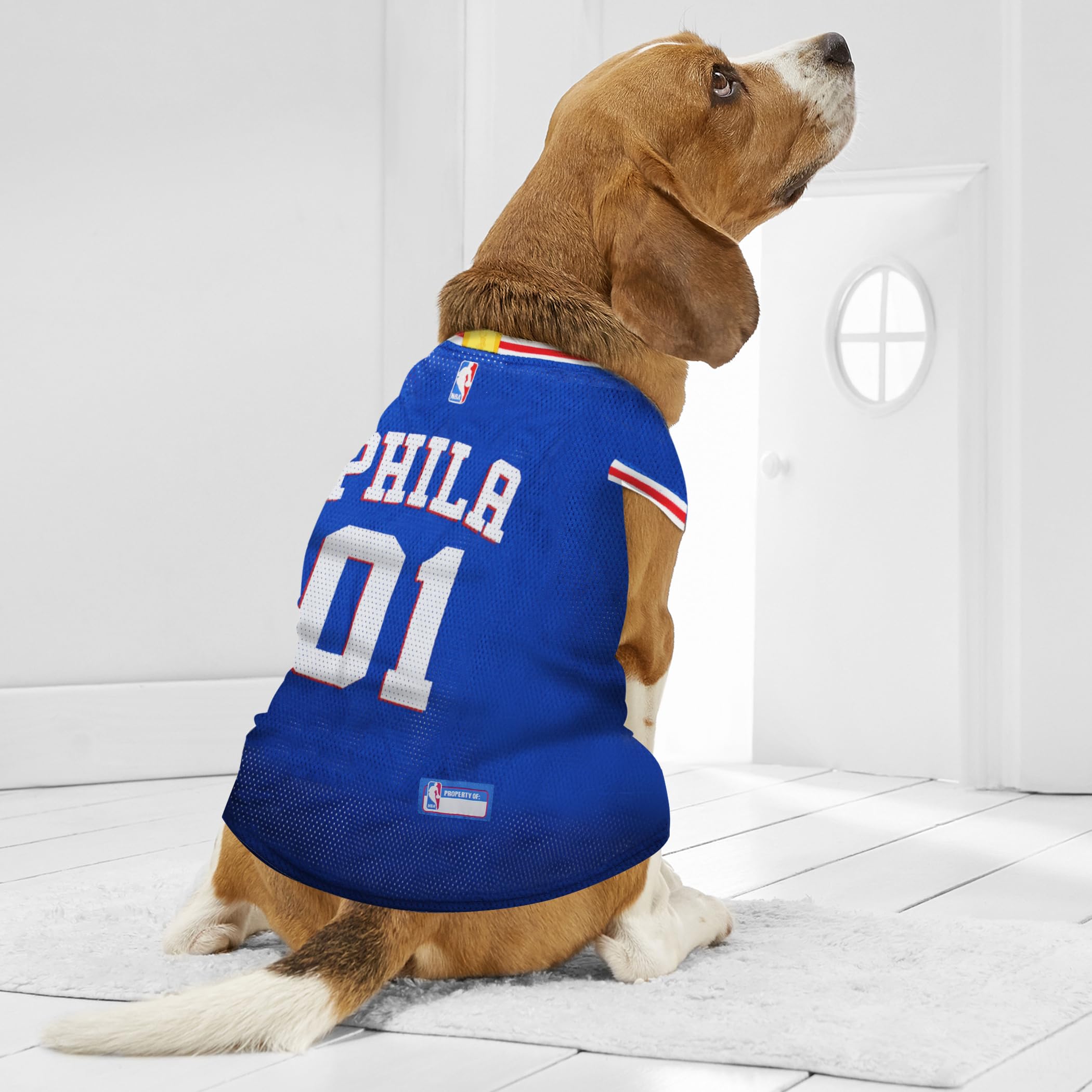 Pets First NBA PHILADELPHIA 76ERS DOG Jersey, Large - Tank Top Basketball Pet Jersey