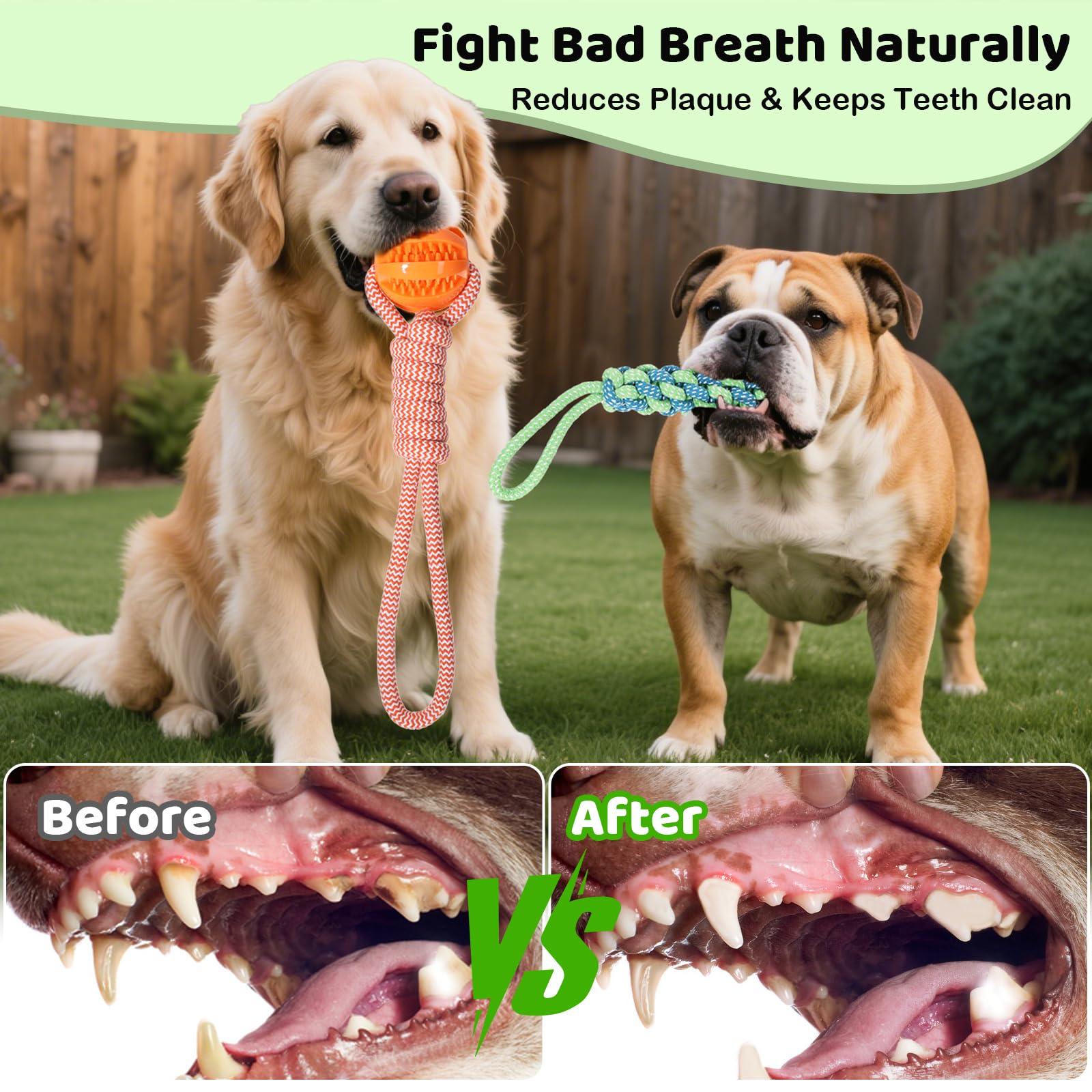 EIODEAR Bungee Tether Tug Dog Toy - Large Orange Cotton Interactive Toy with Stake & 2 Puzzle Balls for Tug of War