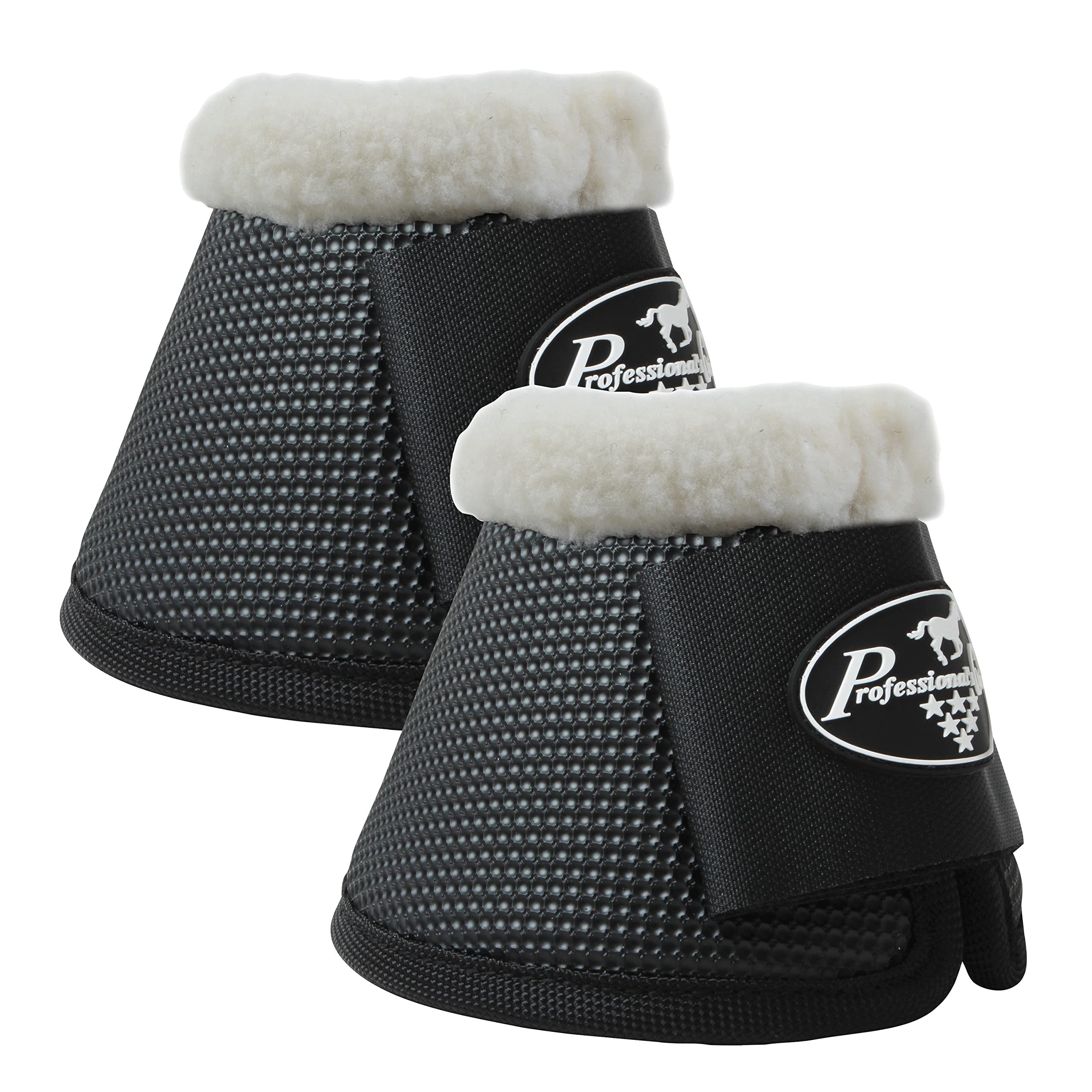 Professional'S Choice All-Purpose Bell Boots For Horses | Sold In Pairs | Medium | Black | With Fleece