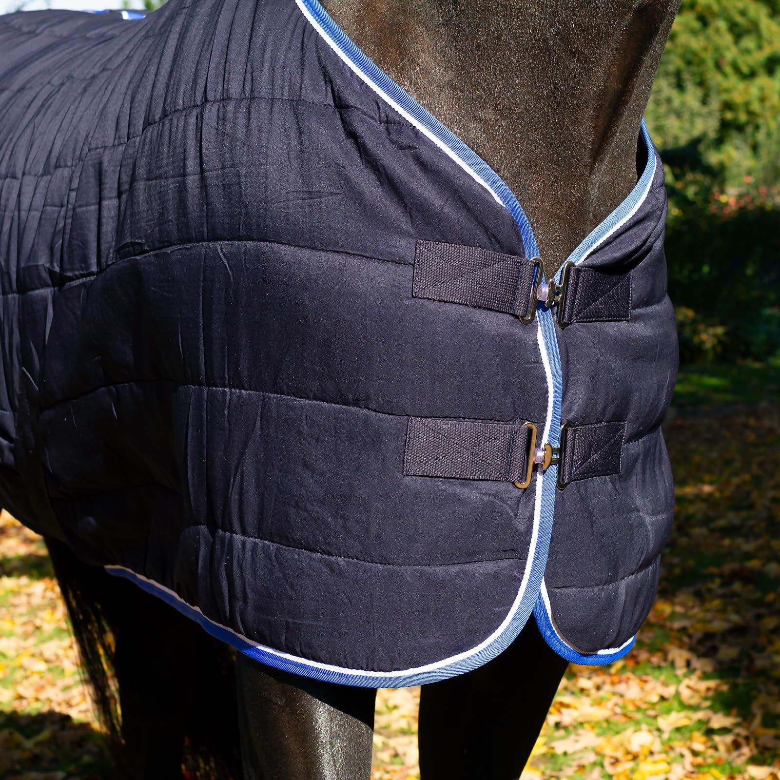 HORZE Glasgow Anti-Slip Stable Horse Blanket (100g Fill) - Dark Blue - 72 in