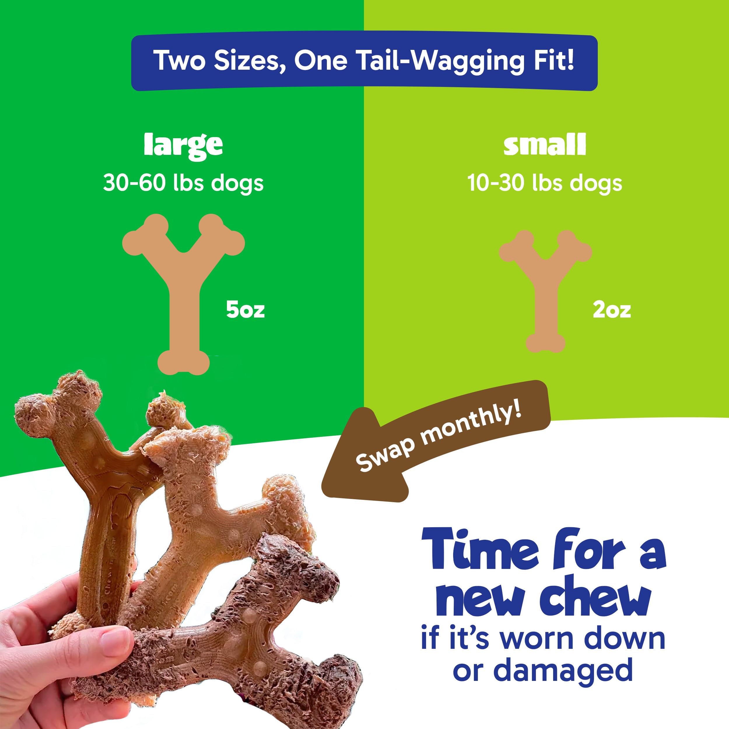 Chew'Ems Durable Chew Toys For Small Dogs, Long-Lasting & Flavorful Chew Dog Toys, Small Dog Breeds | Beef-Flavored