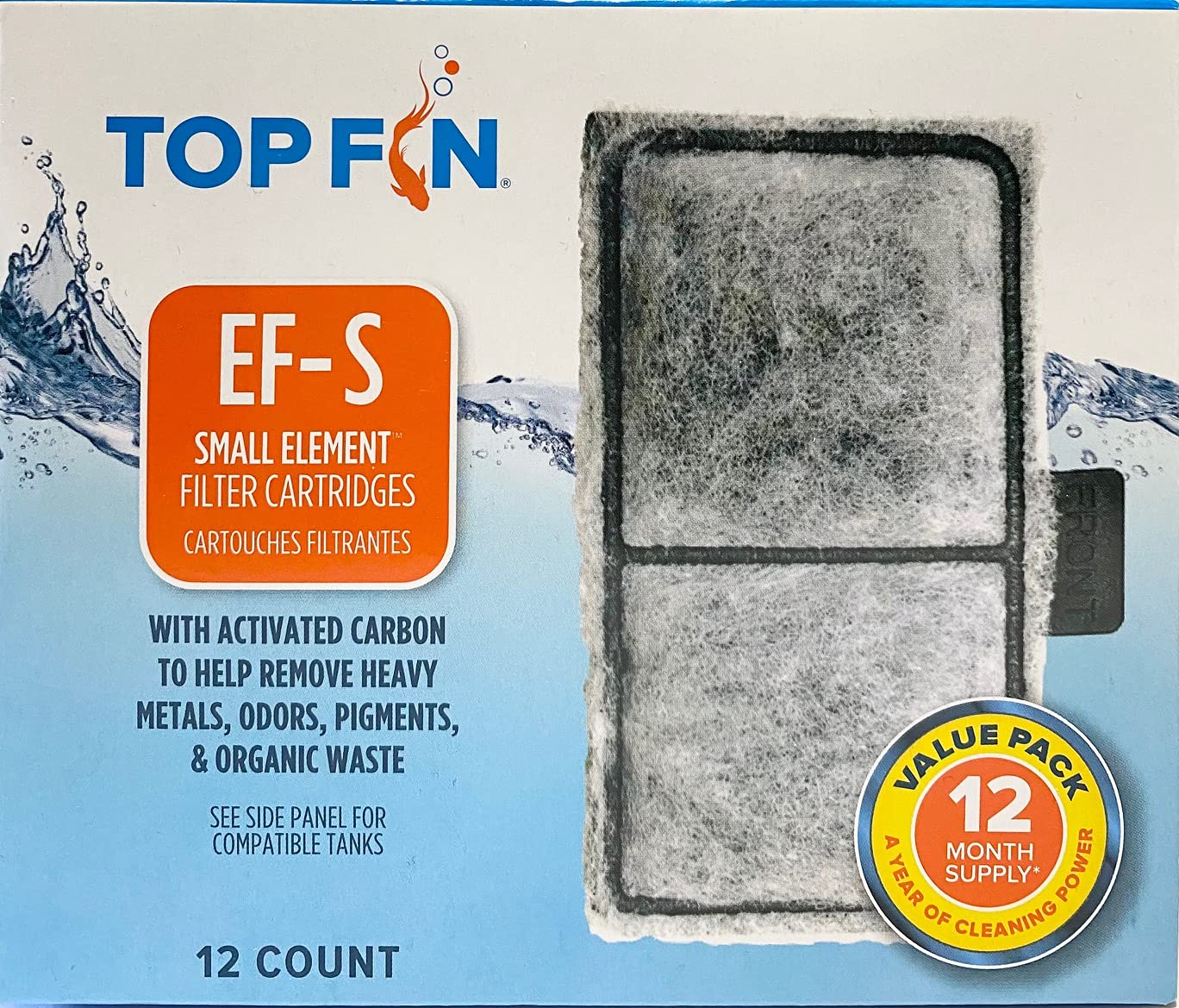 Top Fin Ef-S Element Filter Cartridge Value Pack 12 Month Supply 2.1 In X 3.7 In