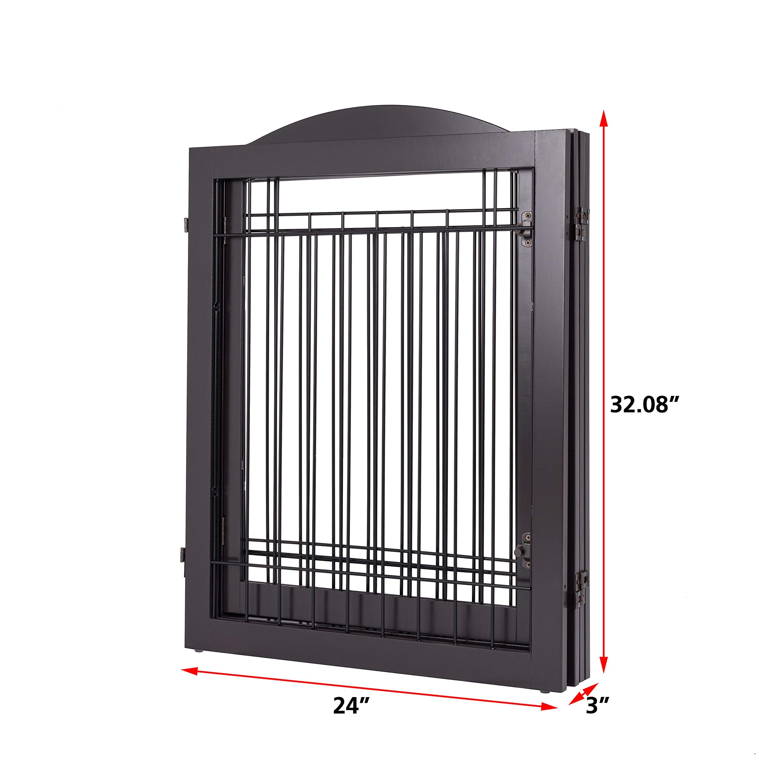 SPIRICH 96-inch Extra Wide 30-inches Tall Dog Gate with Door Walk Through, Freestanding Wire Pet Gate for The House, Doorway, St