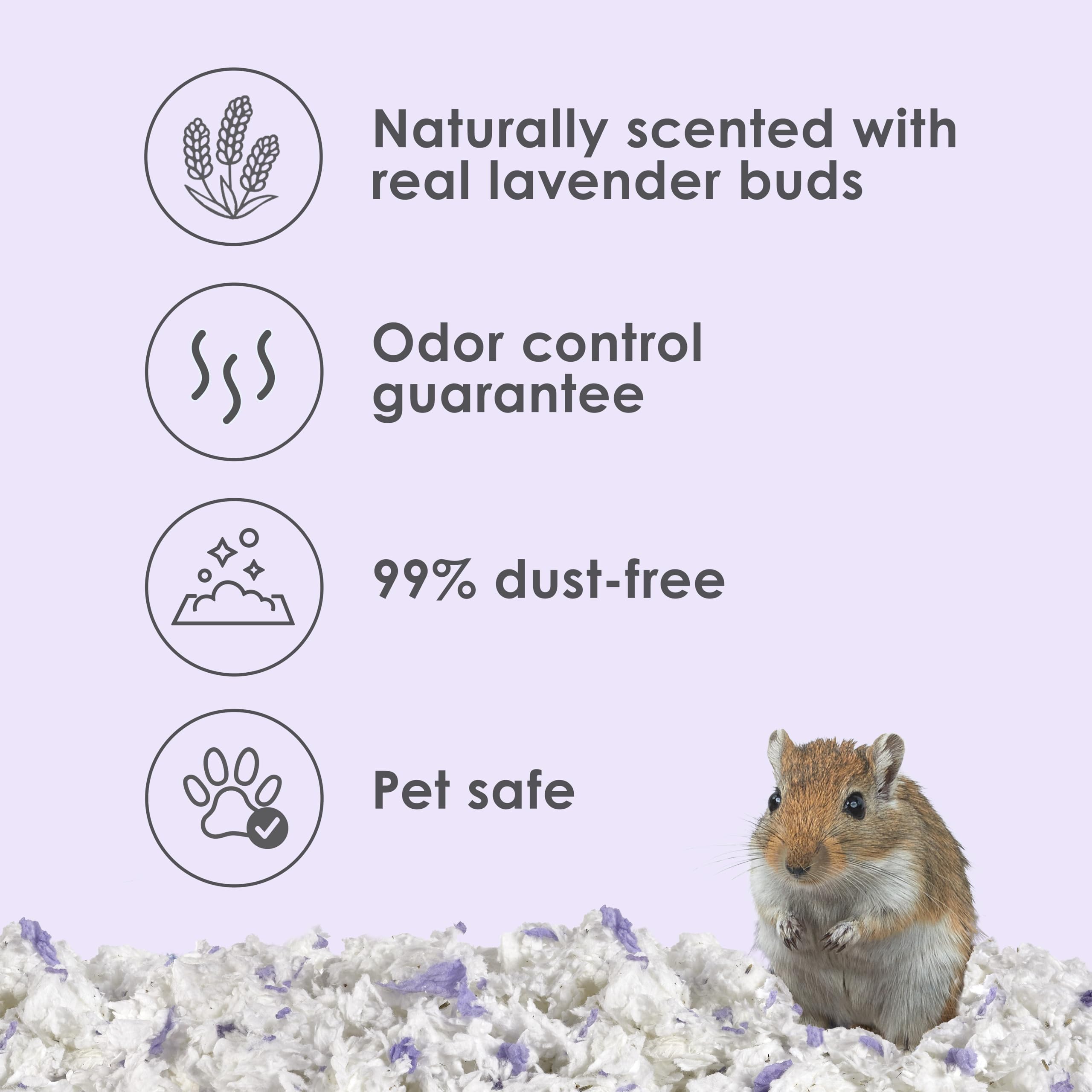 Kaytee Clean & Cozy Lavender Bedding for Pet Guinea Pigs, Rabbits, Hamsters, Gerbils, and Chinchillas, 100 Liters
