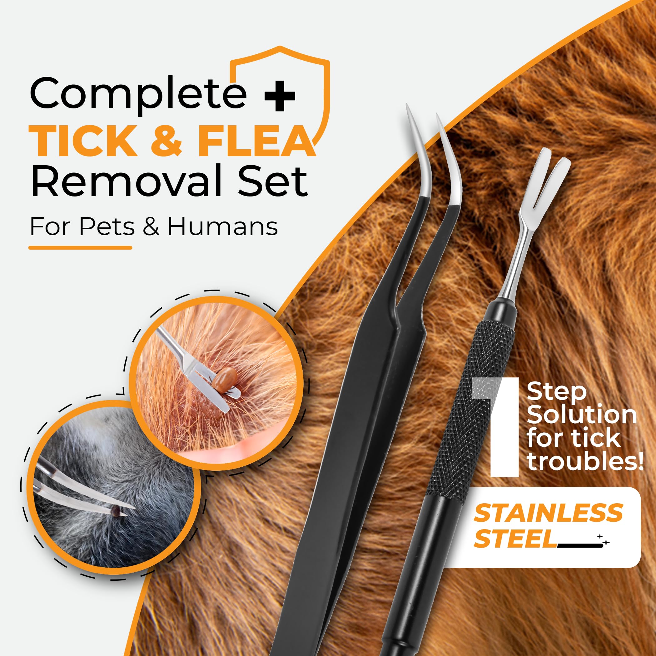 Akosn Premium Tick Removal Tool, Perfect Tick Remover For Dogs Cats &Humans, Safe Tick Control Puller, With Precision Fine Point