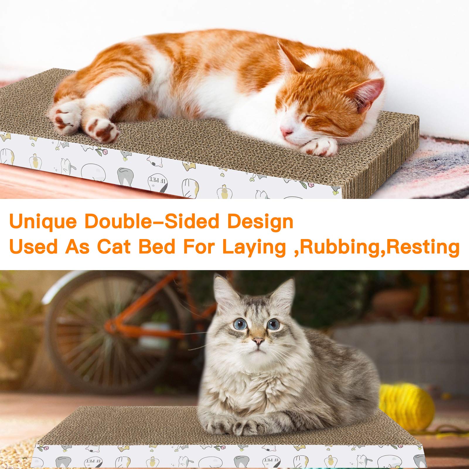 Patiencet Cat Scratcher 4 Pcs Cat Scratch Pad Reversible Scratcher Scratching Texture Design Durable Scraper