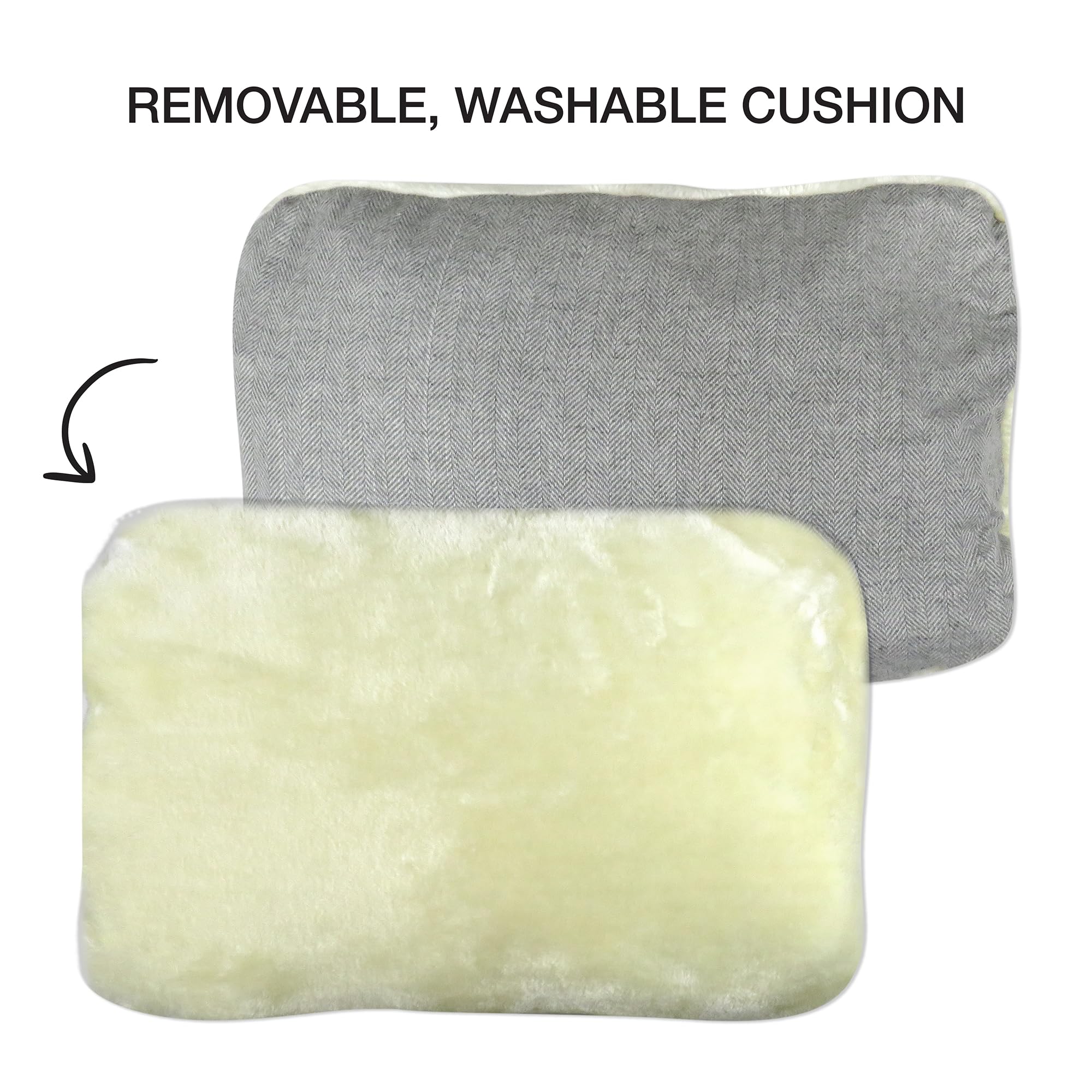 Pet Passion Mello-The Ultra Luxe Bolster Dog Bed With Removable Washable Pillow For All Pet Breeds, Ivory Tweed, Large