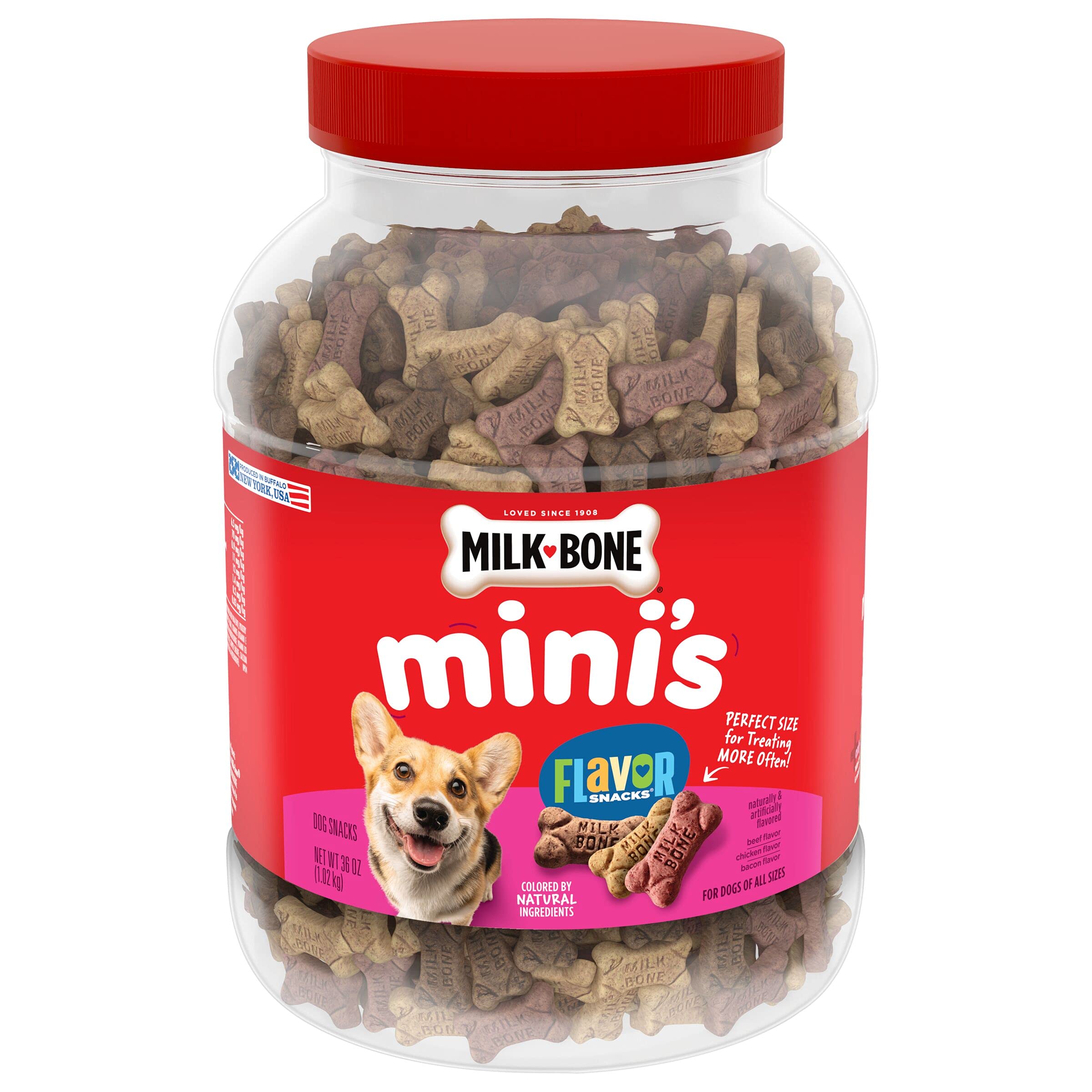 Milk-Bone Minis Flavor Snacks Dog Treats, 36 Ounce Crunchy Texture Helps Reduce Tartar