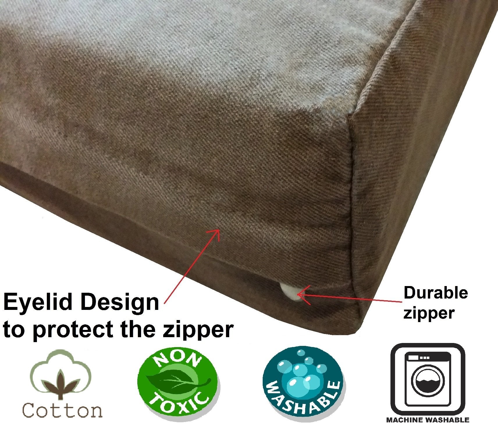 Dogbed4Less Orthopedic Memory Foam Dog Bed For Medium Dogs With Washable Denim Cover, Waterproof Liner And Extra Pet Bed Case, 3