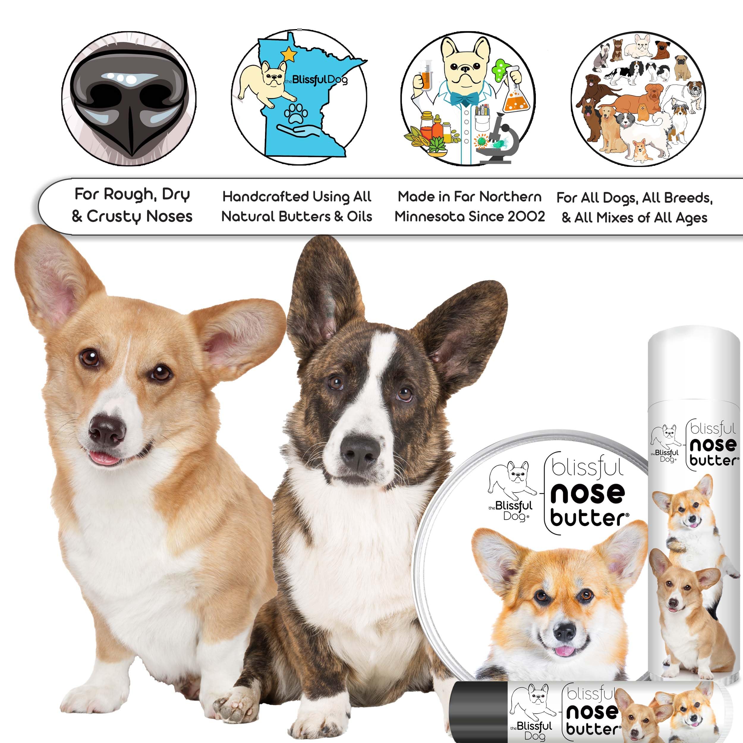 The Blissful Dog Corgi Unscented Nose Butter, 4-Ounce