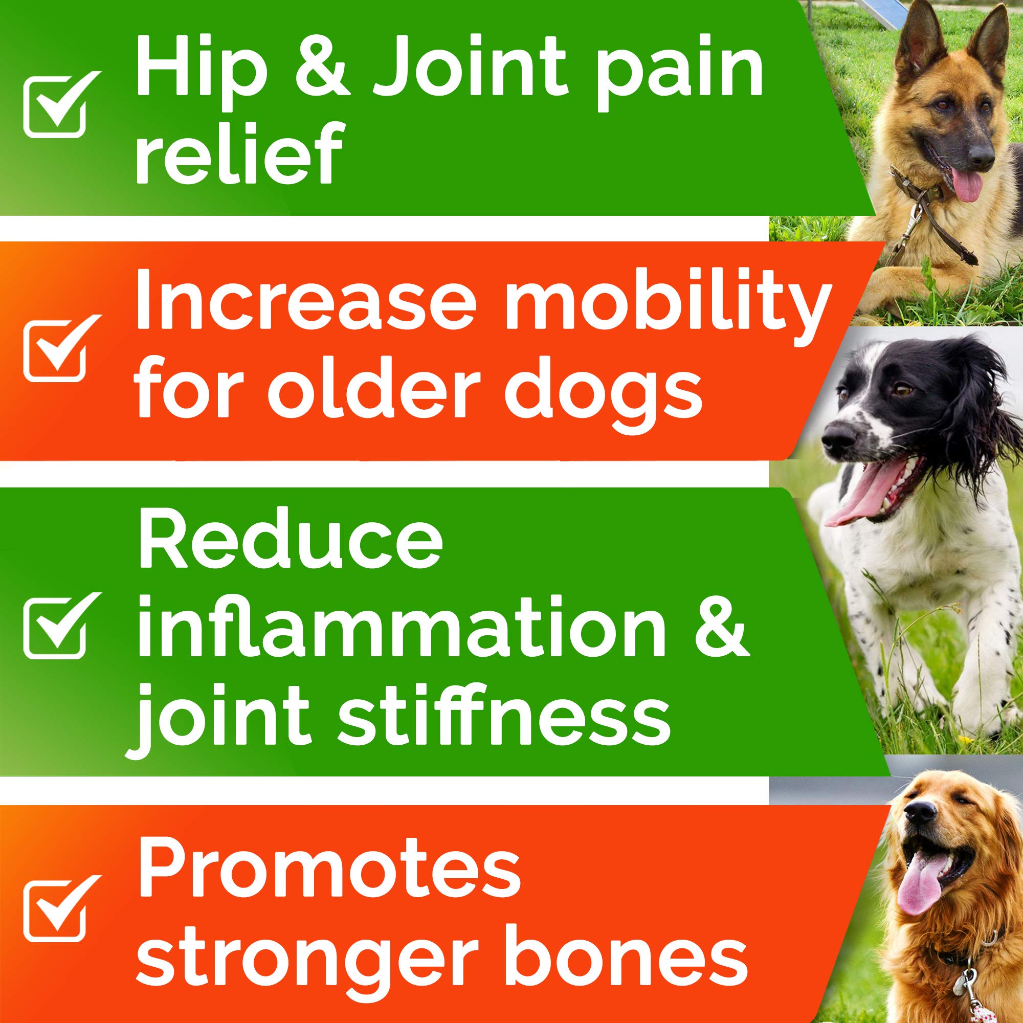 STRELLALAB Hemp Chews for Dogs - Joint Pain Relief, 120Ct Duck, MSM & Turmeric, Hip & Joint Supplement