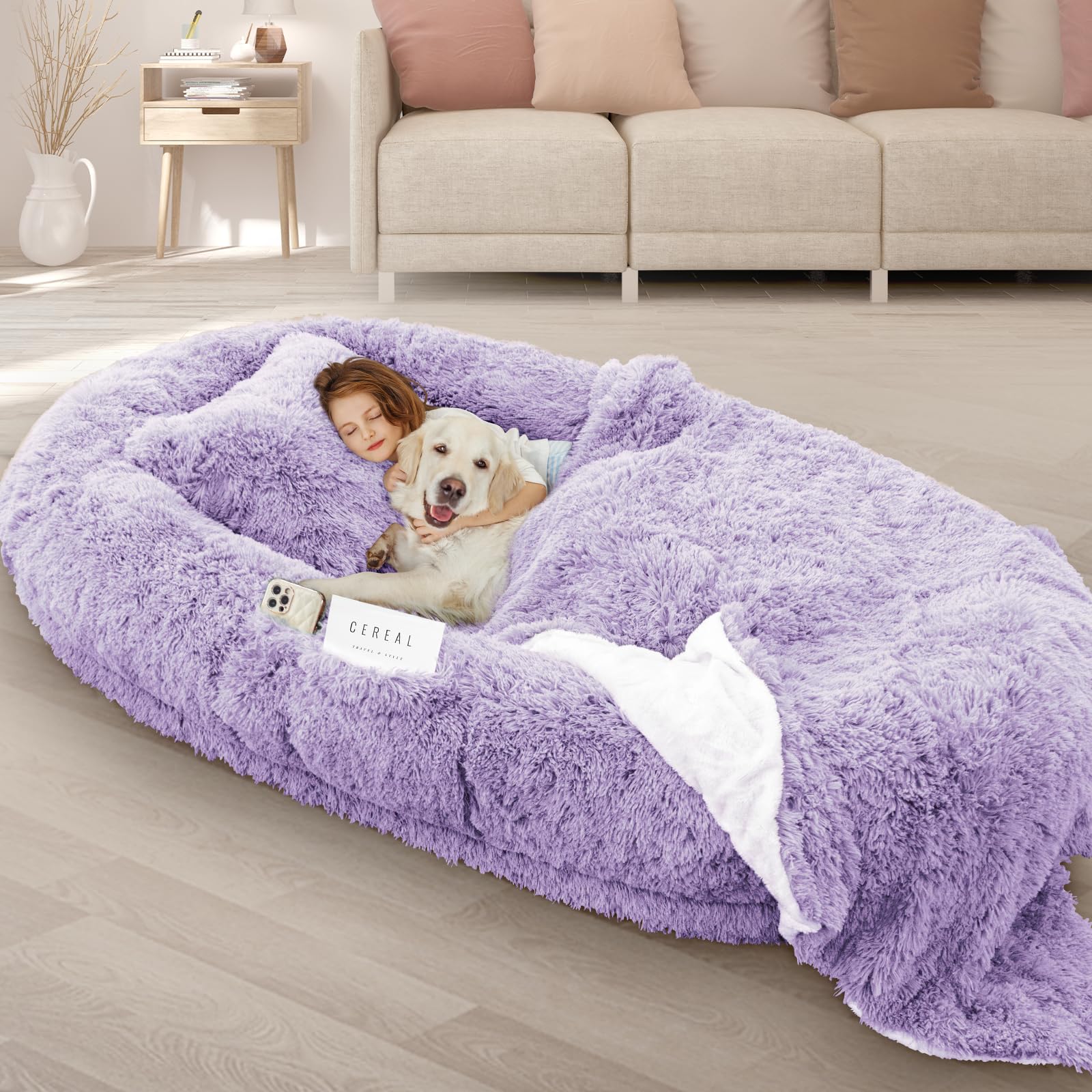 Roomtec Human Dog Bed, 71'X45'X12' Size Fits Adult And Pet Washable Giant People Dog Bed 10 Cm Thick Memory Foam Large Oversi