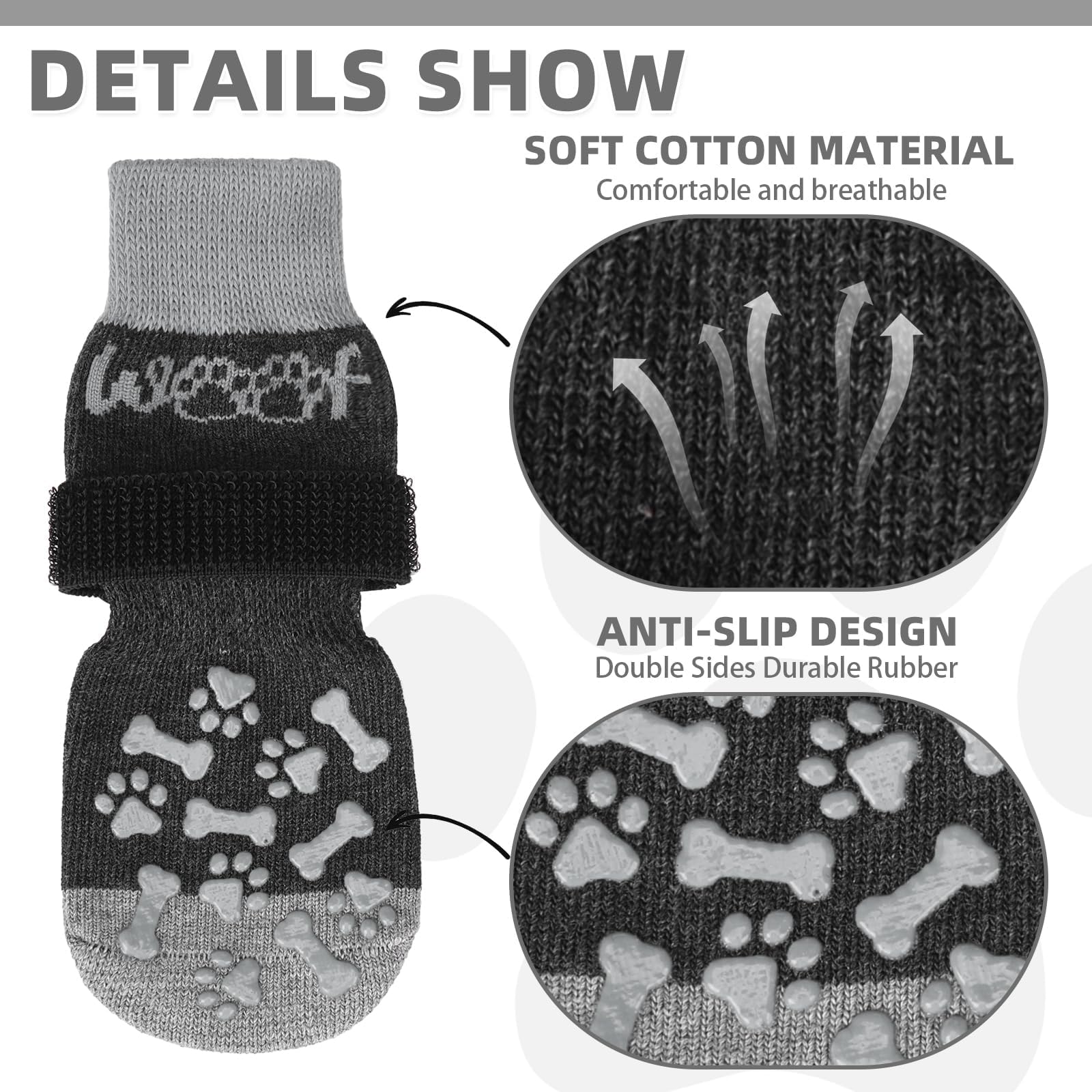 Kooltail Dog Socks For Hot/Cold Pavement To Prevent Licking Paws,Dog Boots&Paw Protector For Hardwood Floors Anti Slip,Traction