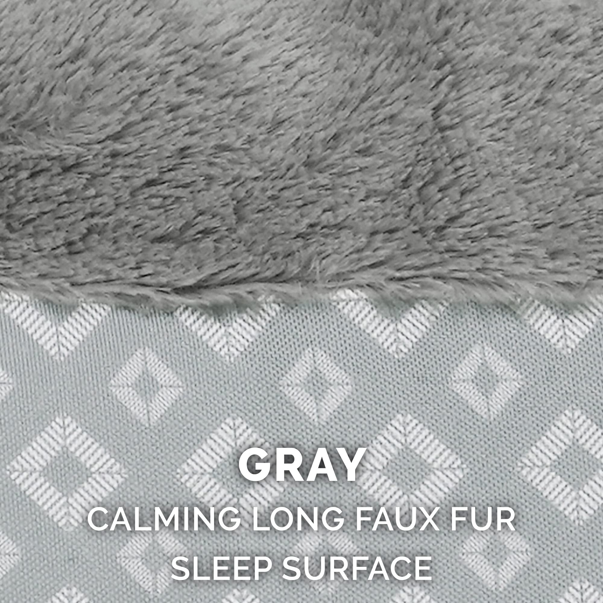 Furhaven Donut Dog Bed Cover, Plush & Diamond Print, Large, Gray, Machine Washable, Model CVR-29436317