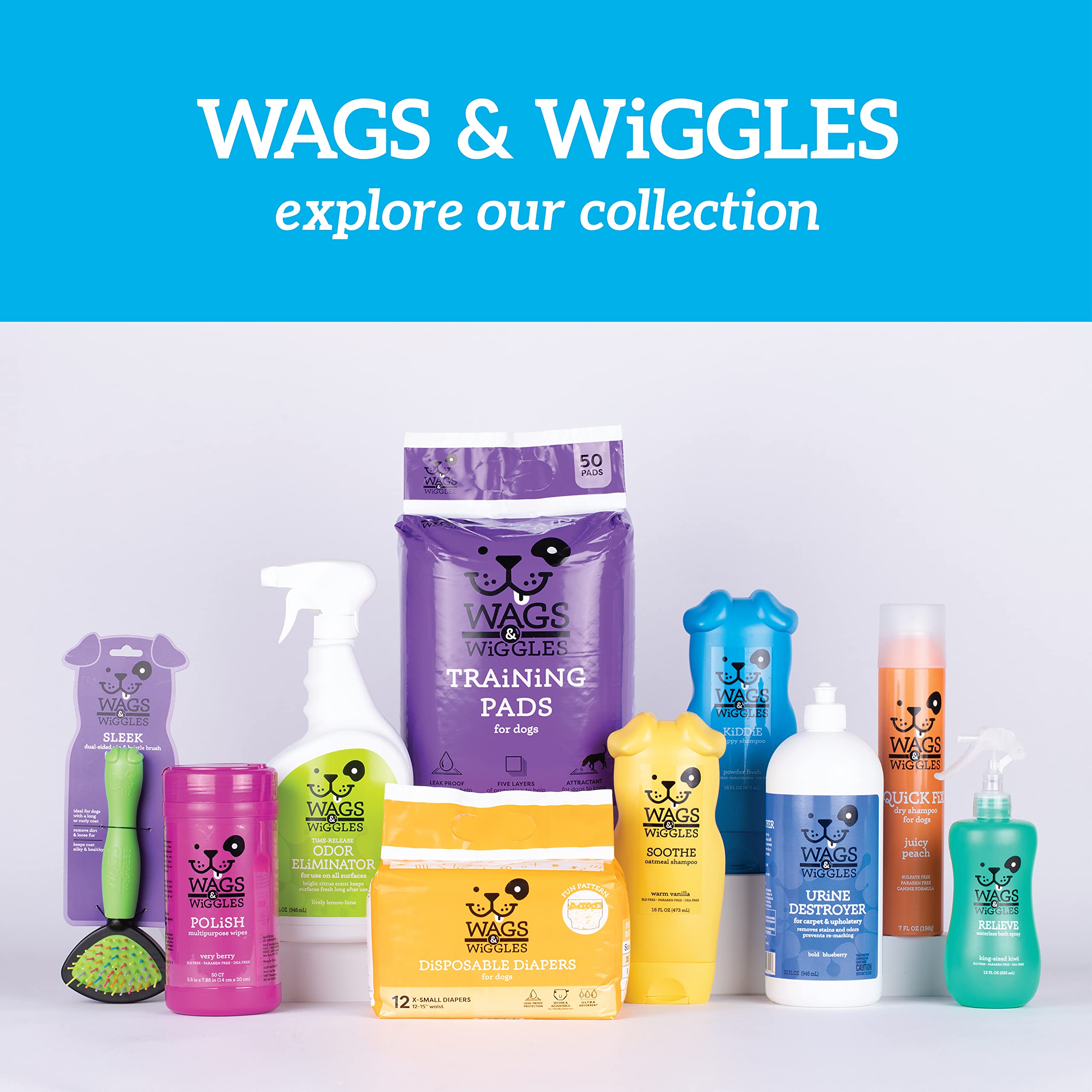 Wags & Wiggles Anti-Itch Dog Shampoo for All Dogs, 16 Ounces, Fresh Mango Scent, Ideal for Dry & Sensitive Skin, Orange