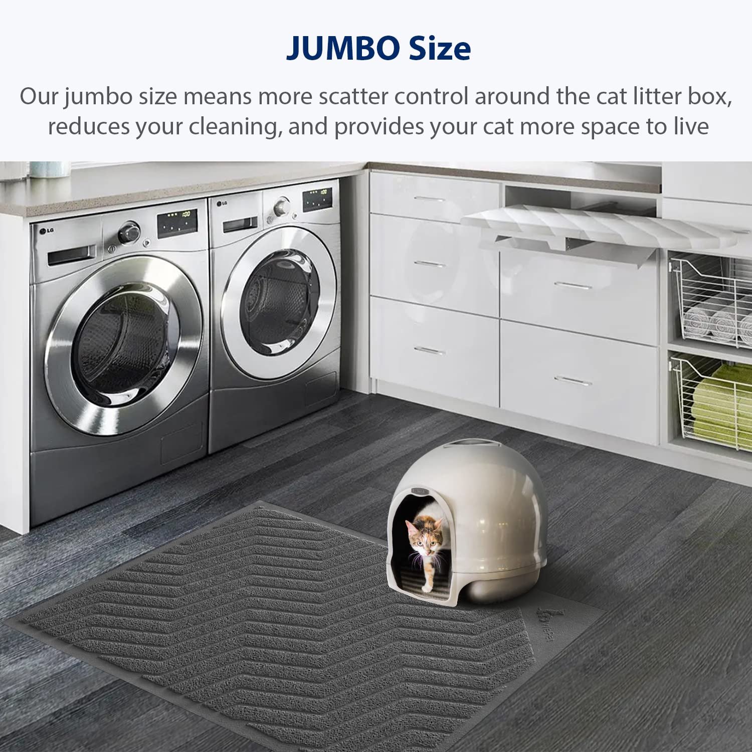 WePet Cat Litter Box Mat(No. 02-2), Kitty Premium PVC Pad, Durable Trapping Rug, Phthalate Free, Urine-Resistant, Scatter Contro