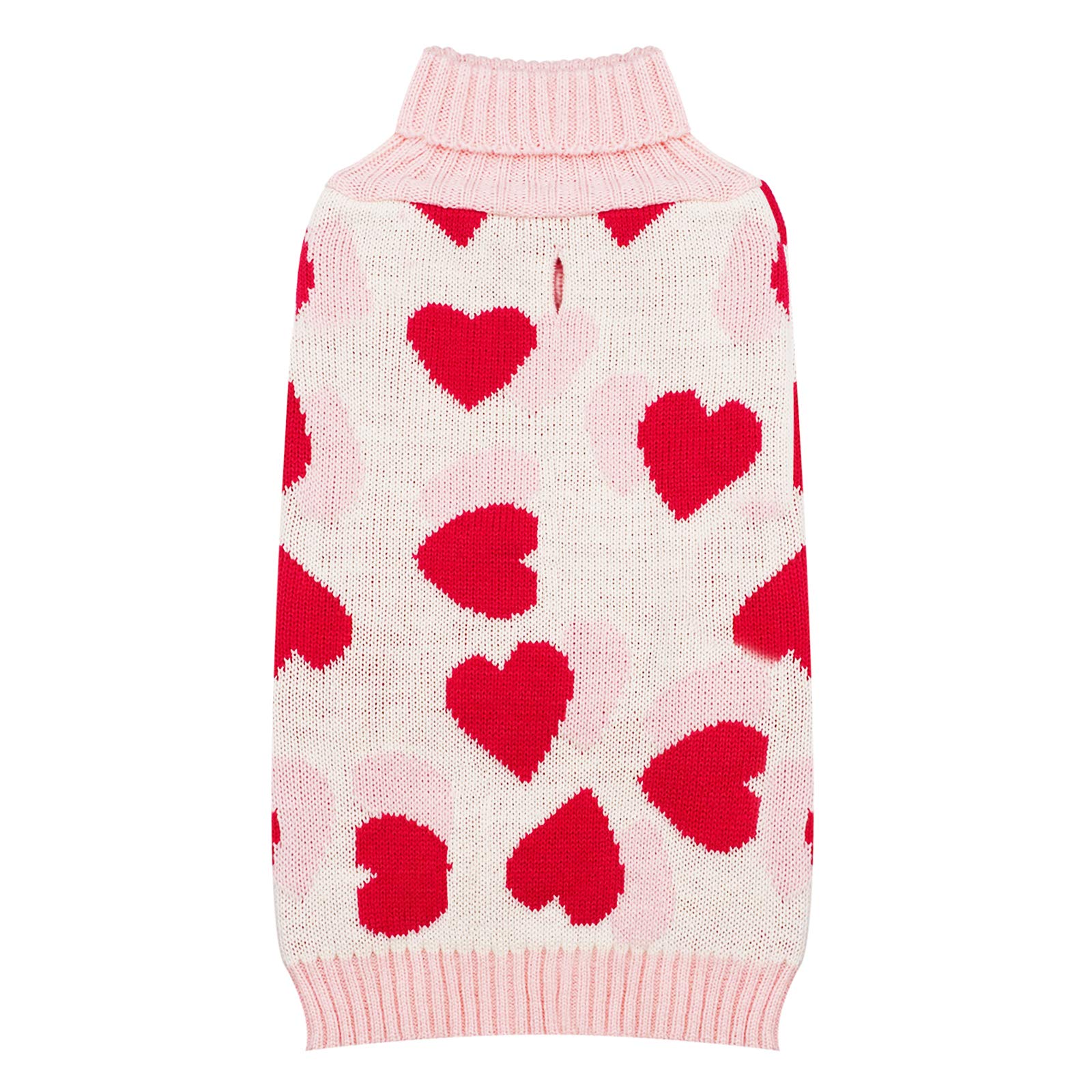 Kyeese Dogs Sweaters Valentines Day Small Dog Sweaters With Leash Hole Red Heart Pet Sweater Puppy Sweater,S