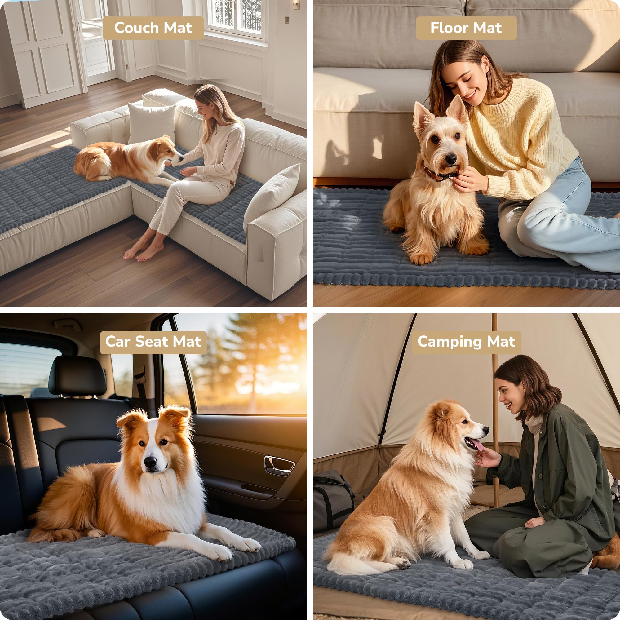 Piglog Couch Cover For Dogs Washable, Durable Dog Couch Cover Protector, Fuzzy Pet Couch Covers For Sofa, Non Slip Pet Sofa Slip