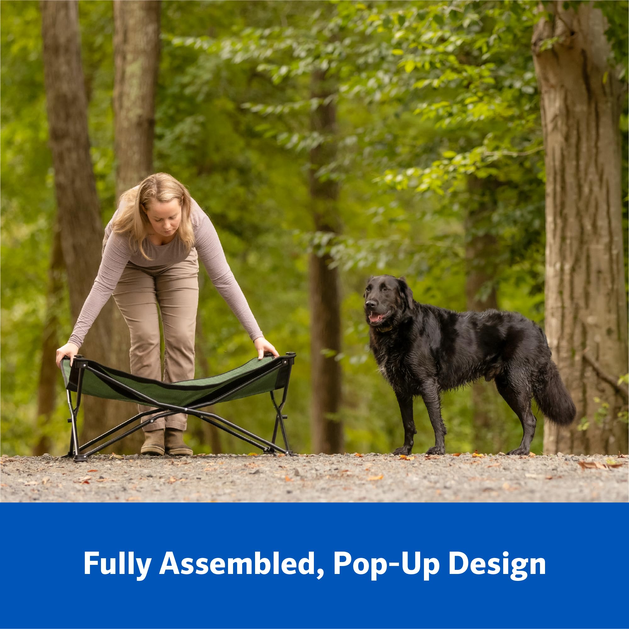 Coolaroo On-The-Go Elevated Dog Bed Kit - Portable & Cooling Travel Cot With Heatshield Fabric For Medium Dogs, Lightweight & Co