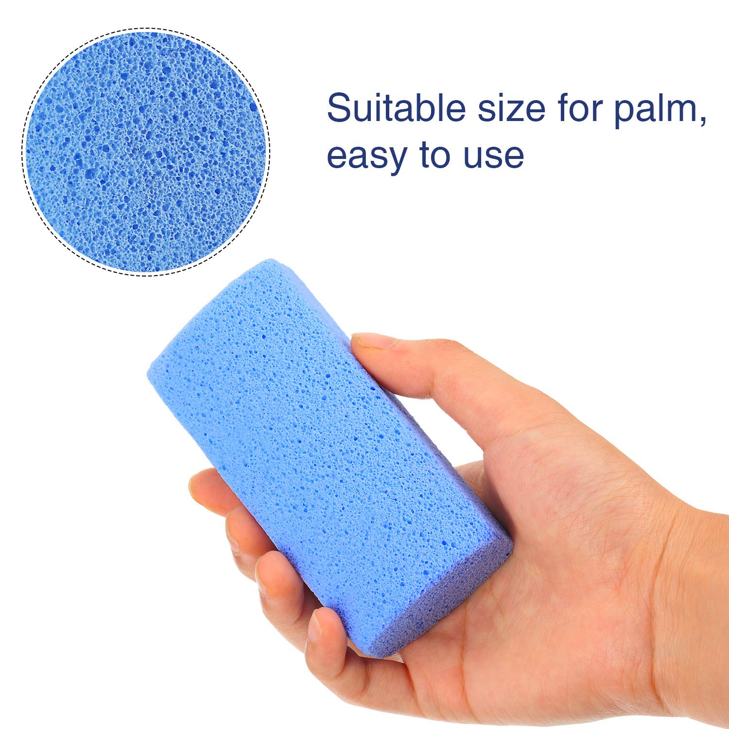 Mudder 6 Pieces Pet Hair Remover For Dog Cat Pet Hair Stone Remover Pumice Pet Hair Rock Removal Tool For Laundry Furniture Reusable Dog Hair Remover Easy To Clean, Blue, 4 Inch