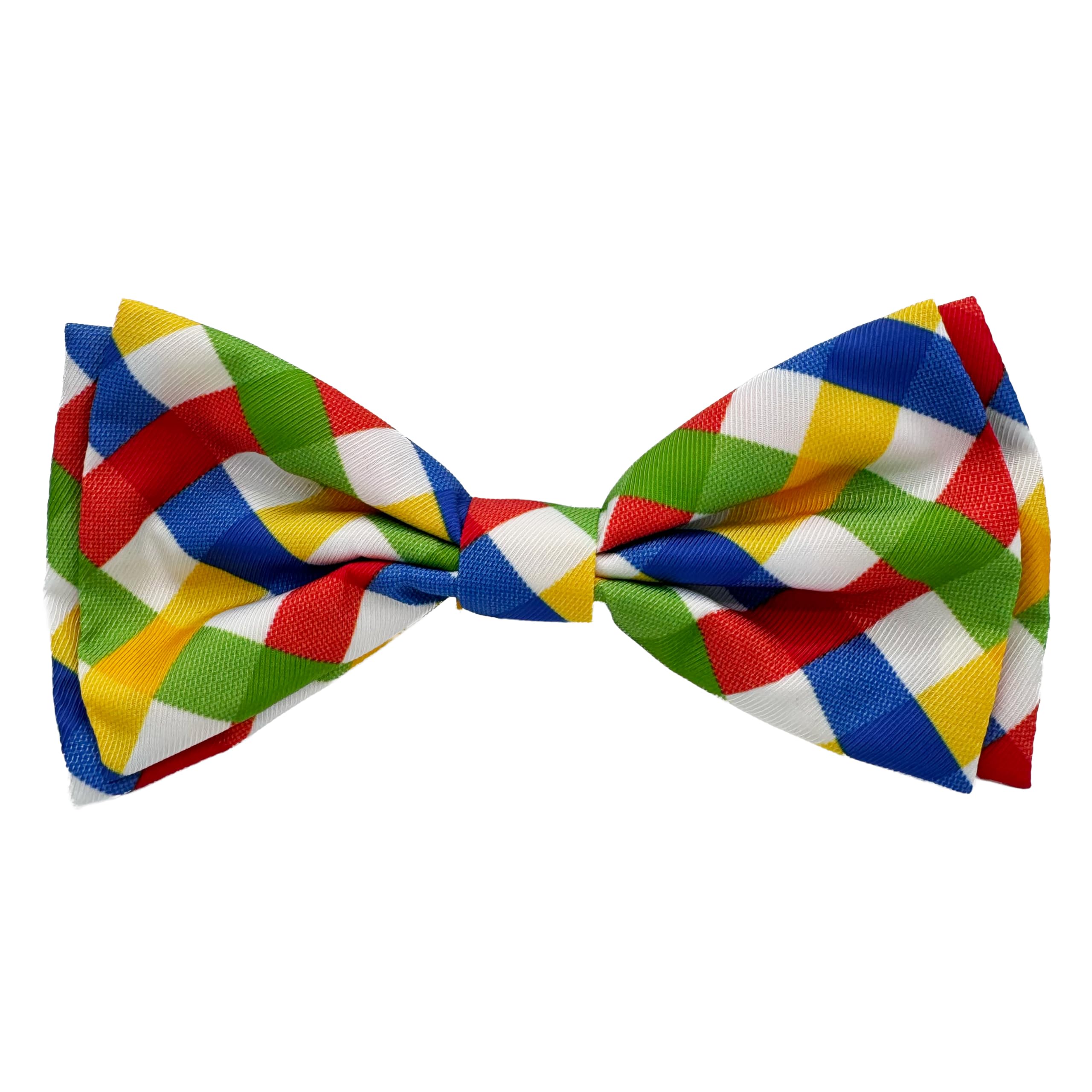 Huxley & Kent Bow Tie For Pets - Summertime Check (Large) - Spring Bow Tie Collar Attachment - Fun Collar Accessory For Dogs & C
