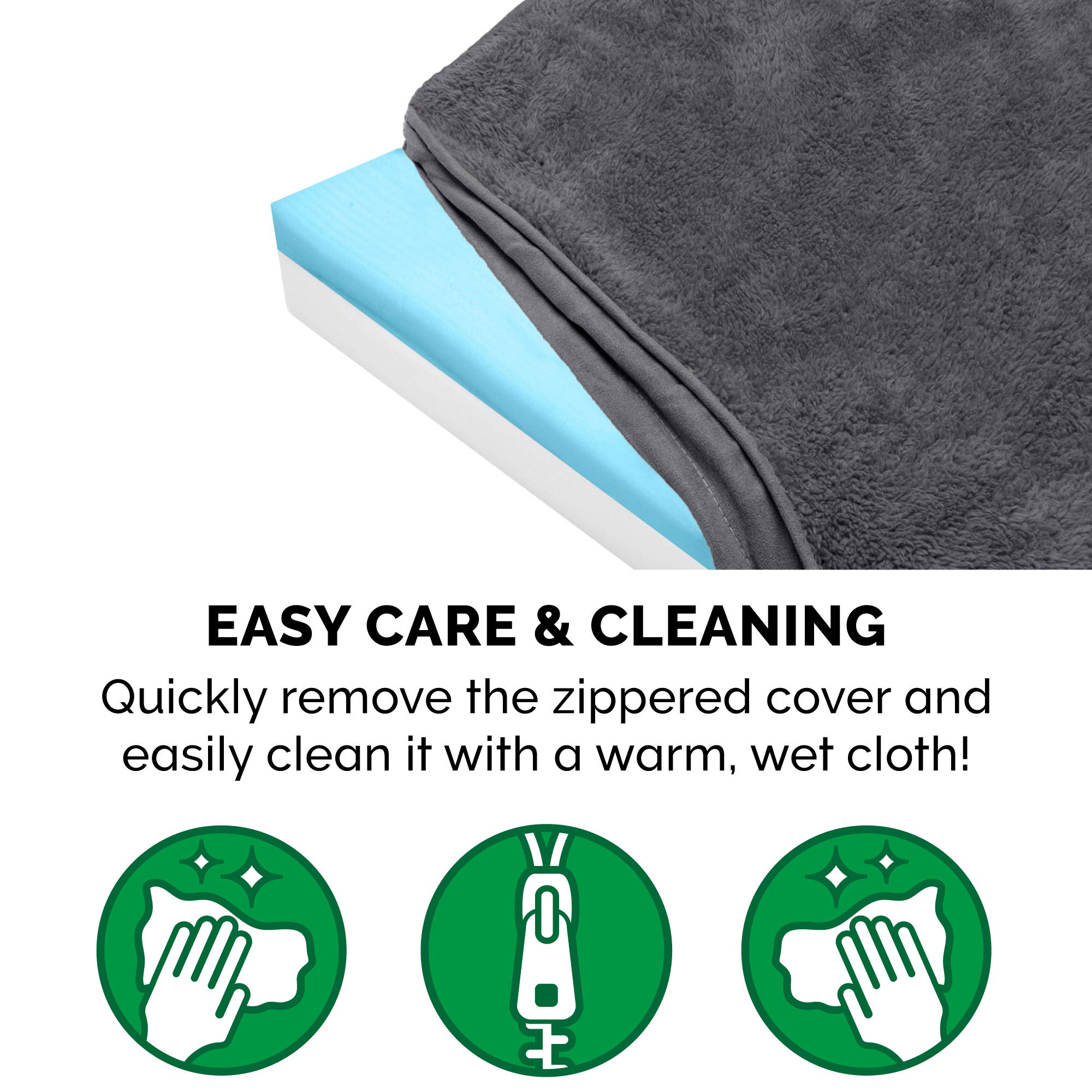 Furhaven Pet Products Terry & Suede Deluxe Cooling Gel Memory Foam Pet Bed For Dogs & Cats - Gray, Large