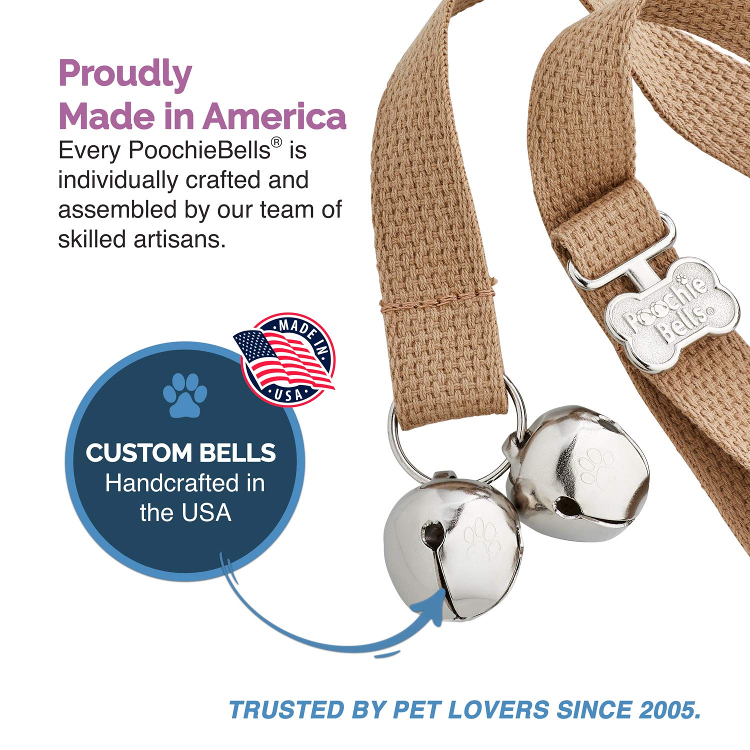 Premium Webbing Poochiebells Potty Training Dog Doorbells, Simple And Effective Puppy Housetraining Bell Tool With Easy, Step-By-Step Instructions